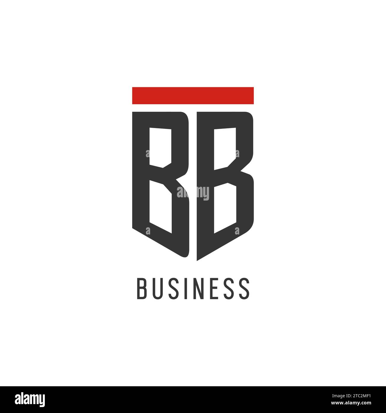 BB initial esport logo with simple shield design style vector graphic Stock Vector