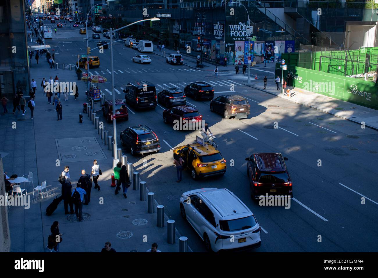 new york city busy crowds cars Stock Photo