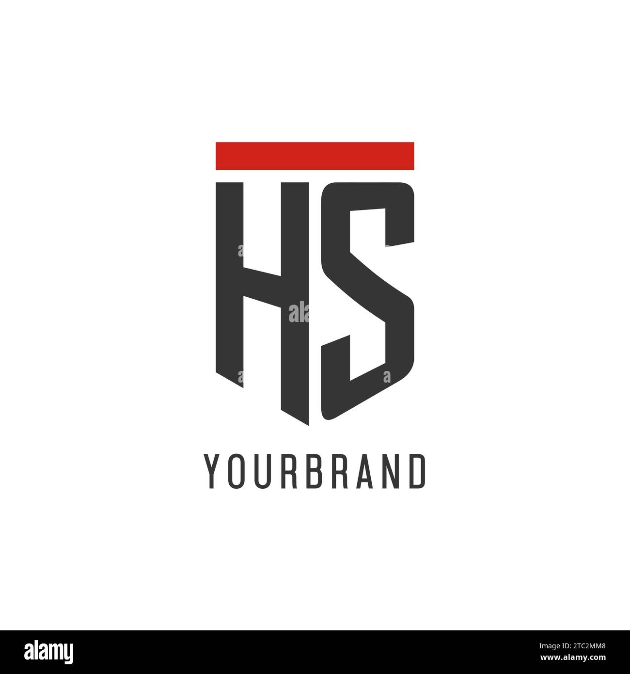 HS initial esport logo with simple shield design style vector graphic Stock Vector