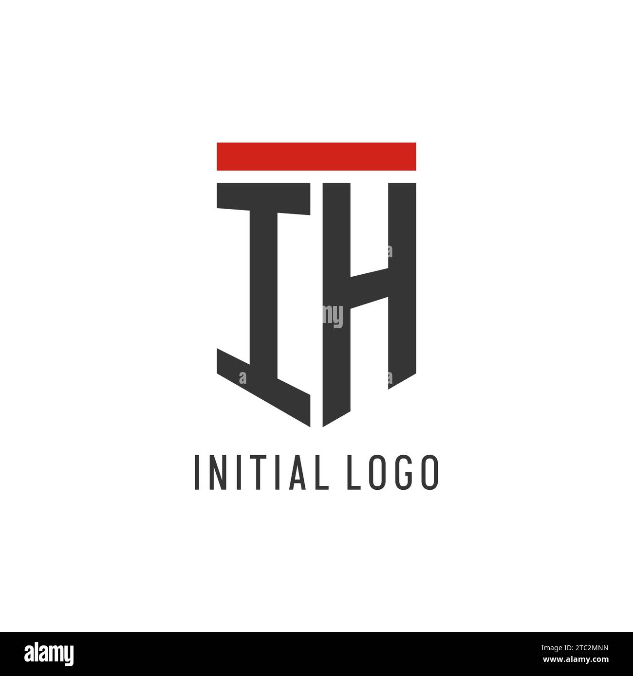 IH initial esport logo with simple shield design style vector graphic Stock Vector