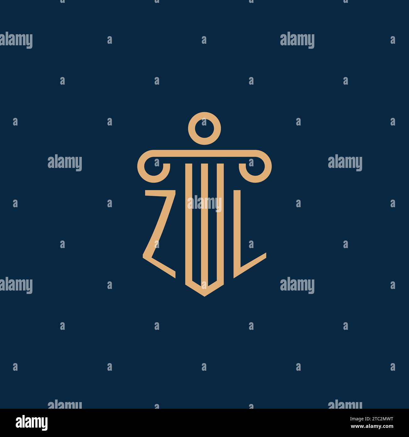 ZL initial for law firm logo, lawyer logo with pillar icon Stock Vector ...