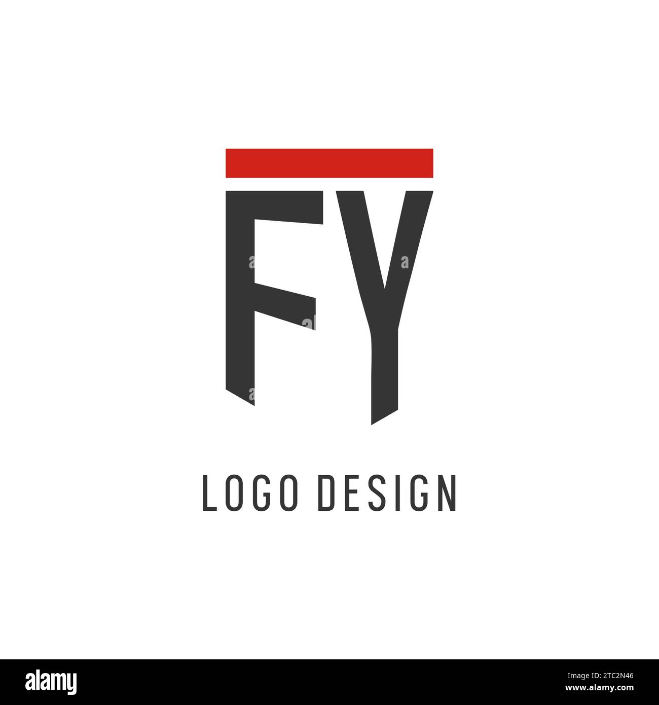 FY initial esport logo with simple shield design style vector graphic Stock Vector