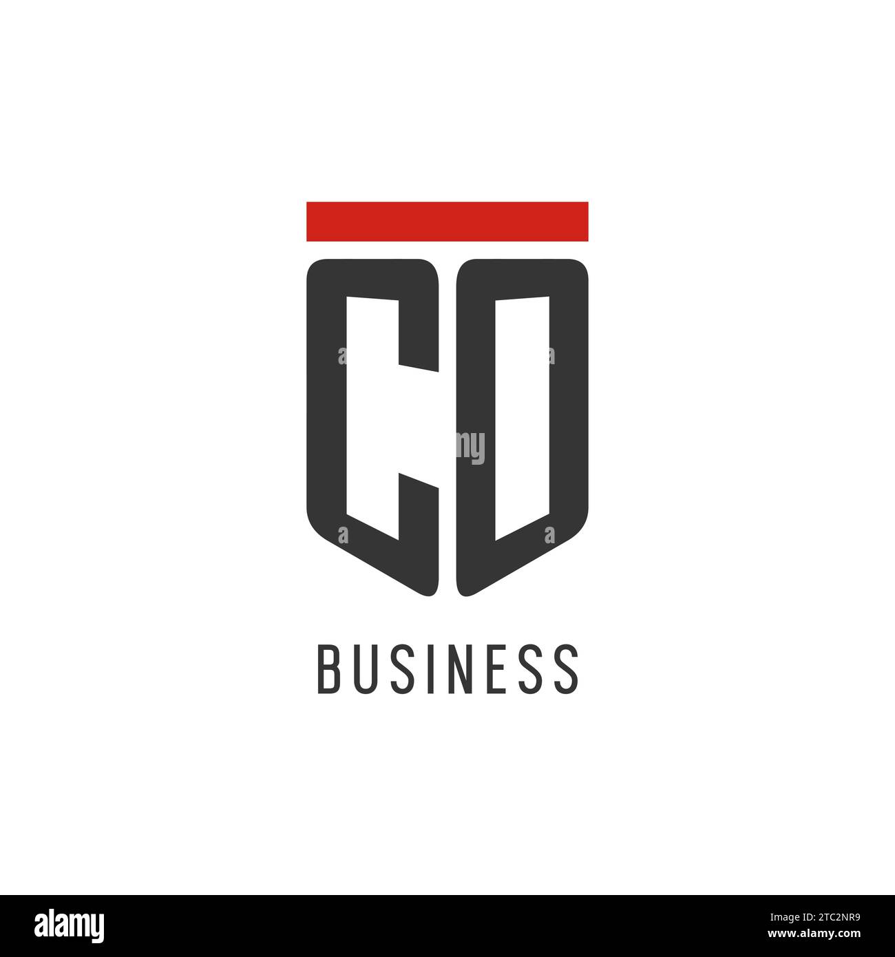 CO initial esport logo with simple shield design style vector graphic Stock Vector