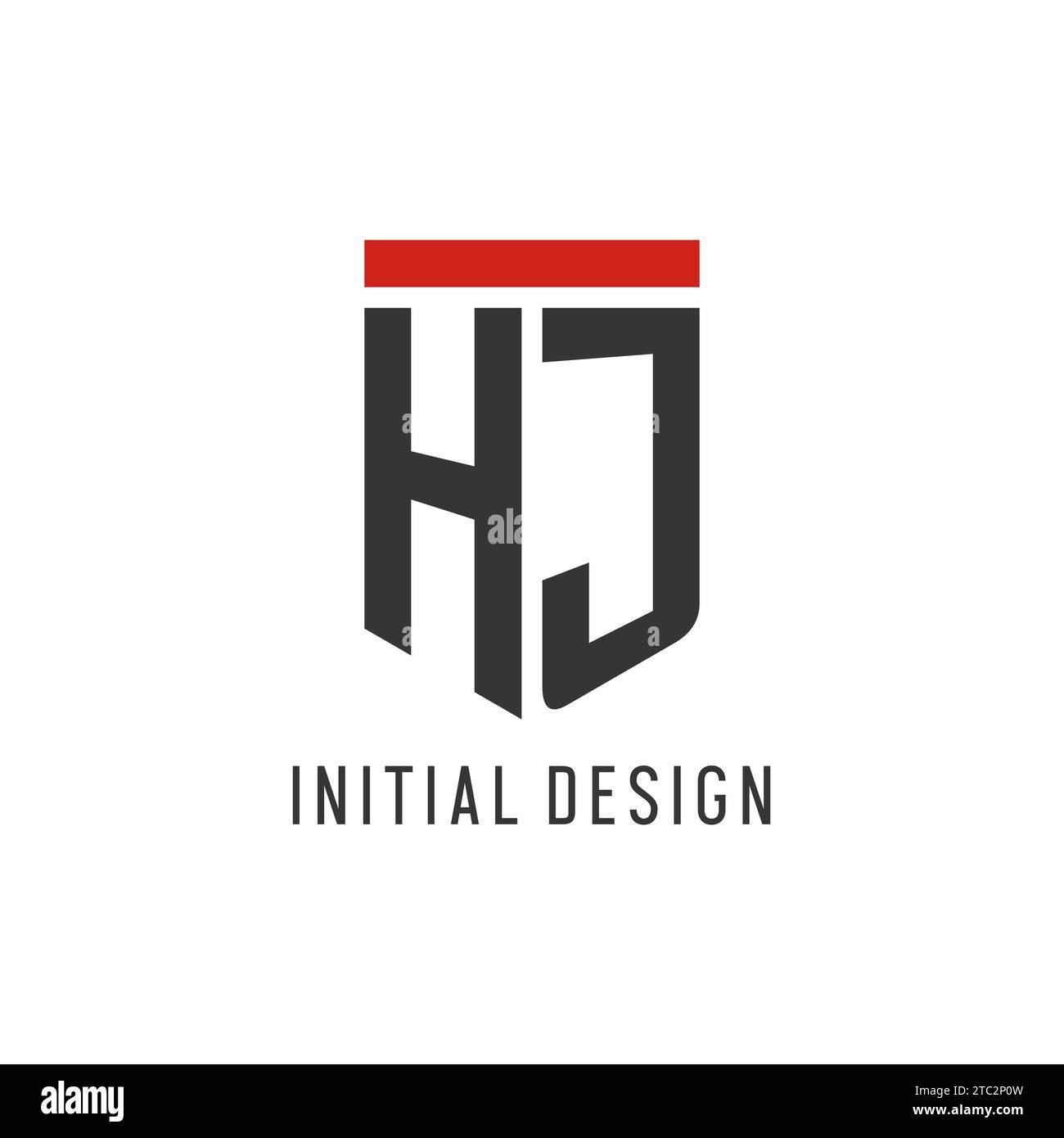 HJ initial esport logo with simple shield design style vector graphic ...