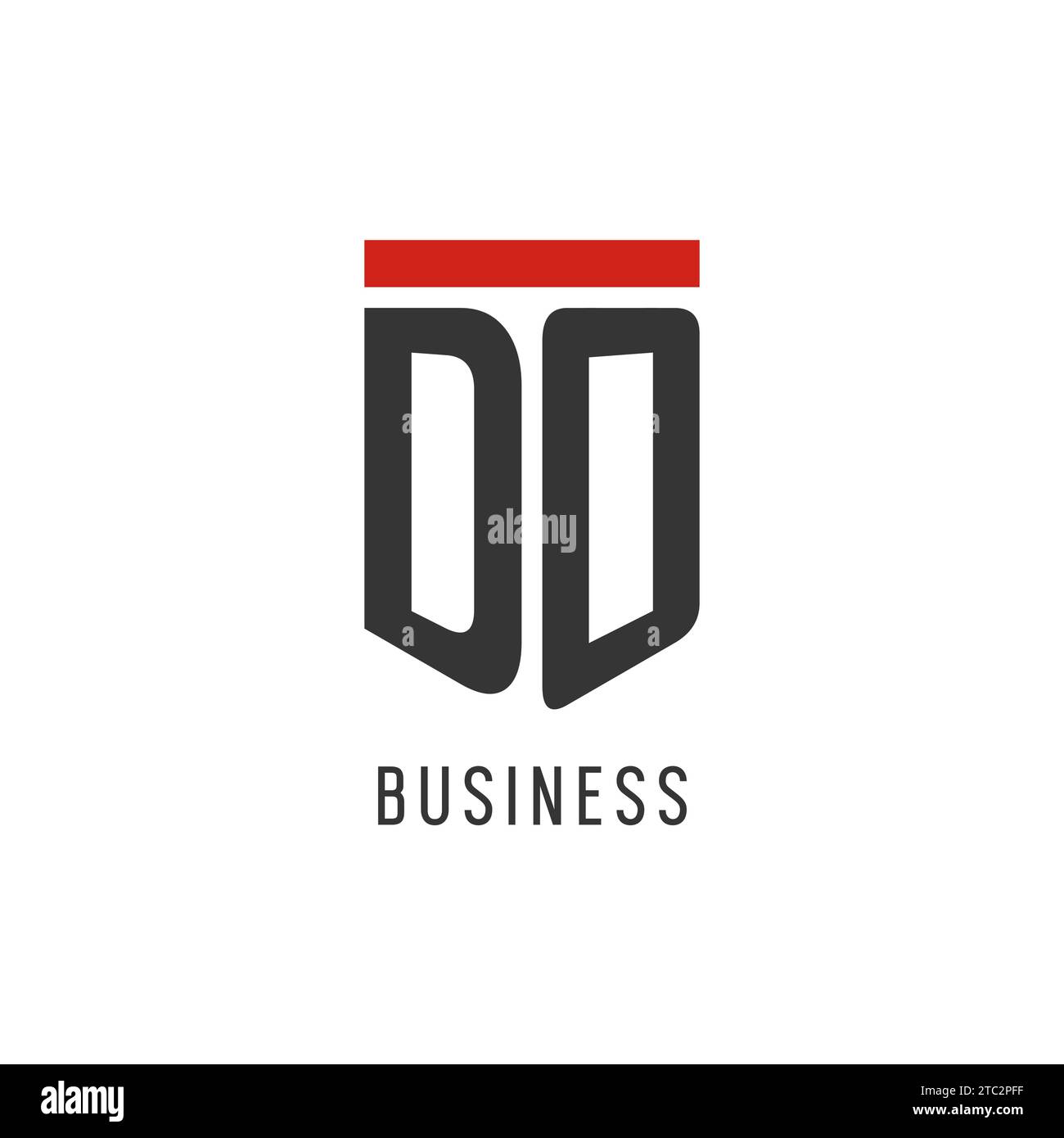 DO initial esport logo with simple shield design style vector graphic Stock Vector