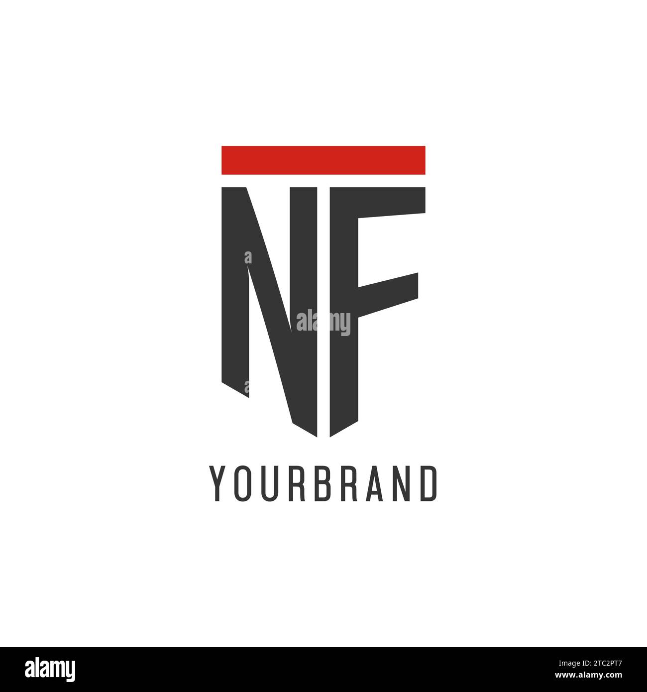 NF initial esport logo with simple shield design style vector graphic Stock Vector