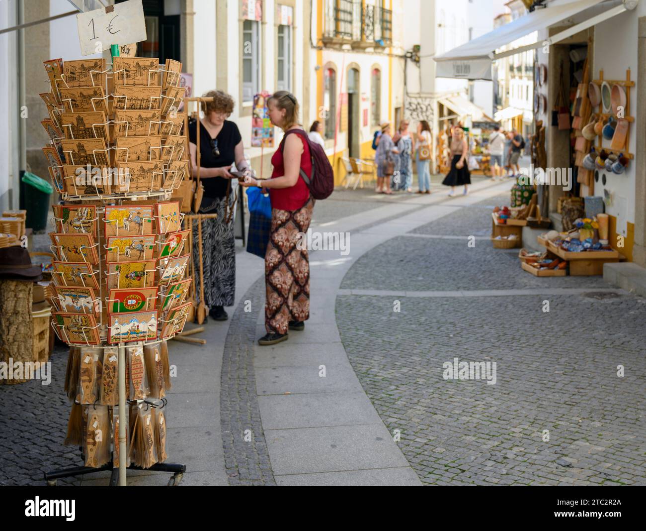 Souvenir shopping Old Town, Evora, Alentejo, Portugal Stock Photo