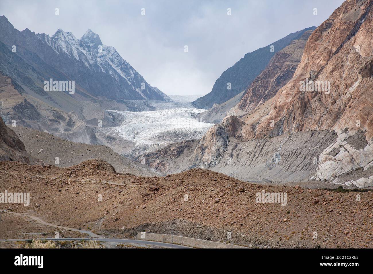 Passu glacier beautiful view, Gojal valley in upper Hunza of the Gilgit Baltistan, Pakistan. Stock Photo