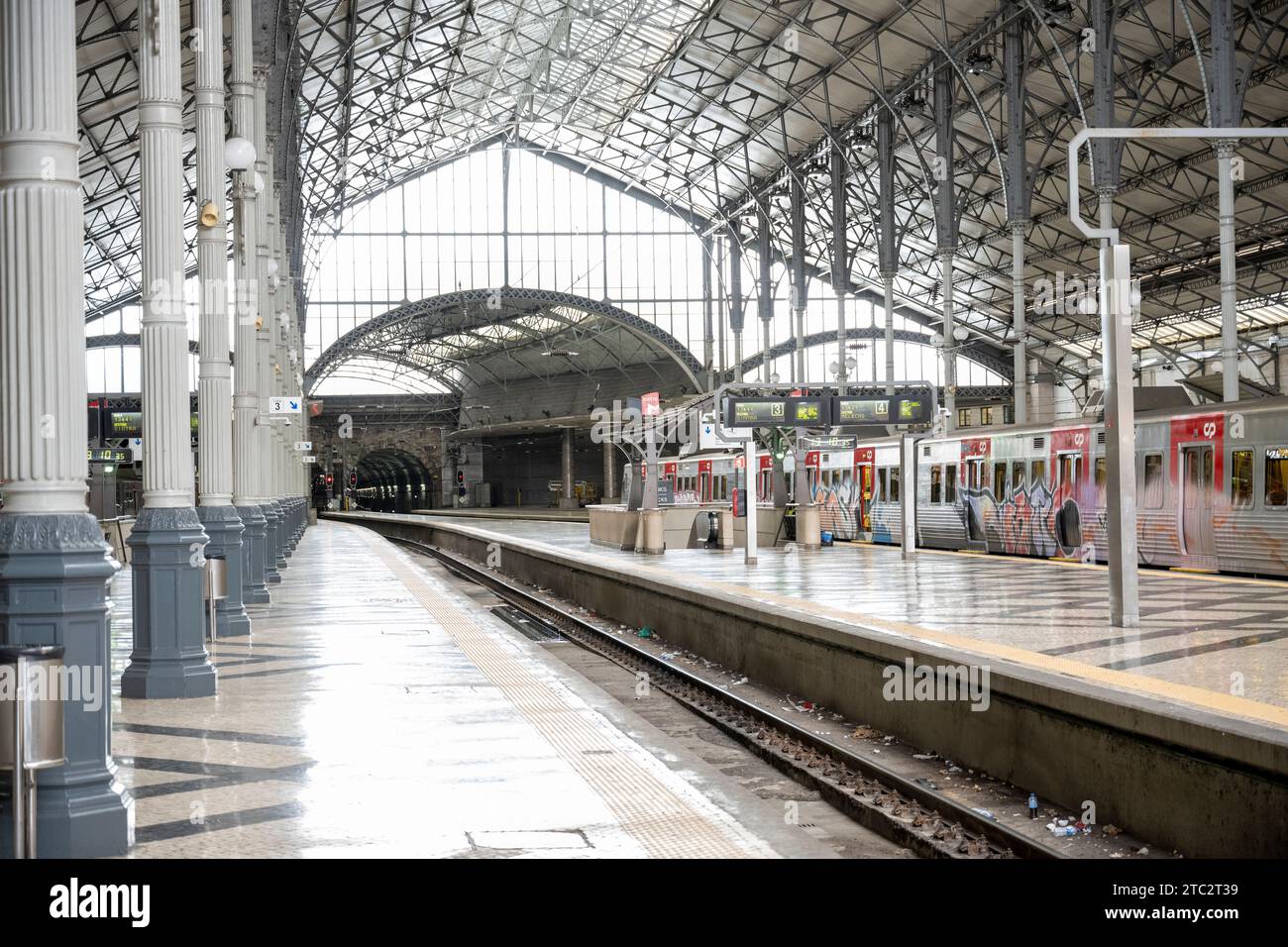 Interior of the Rossio Train Station, Lisbon, Portugal Stock Photo