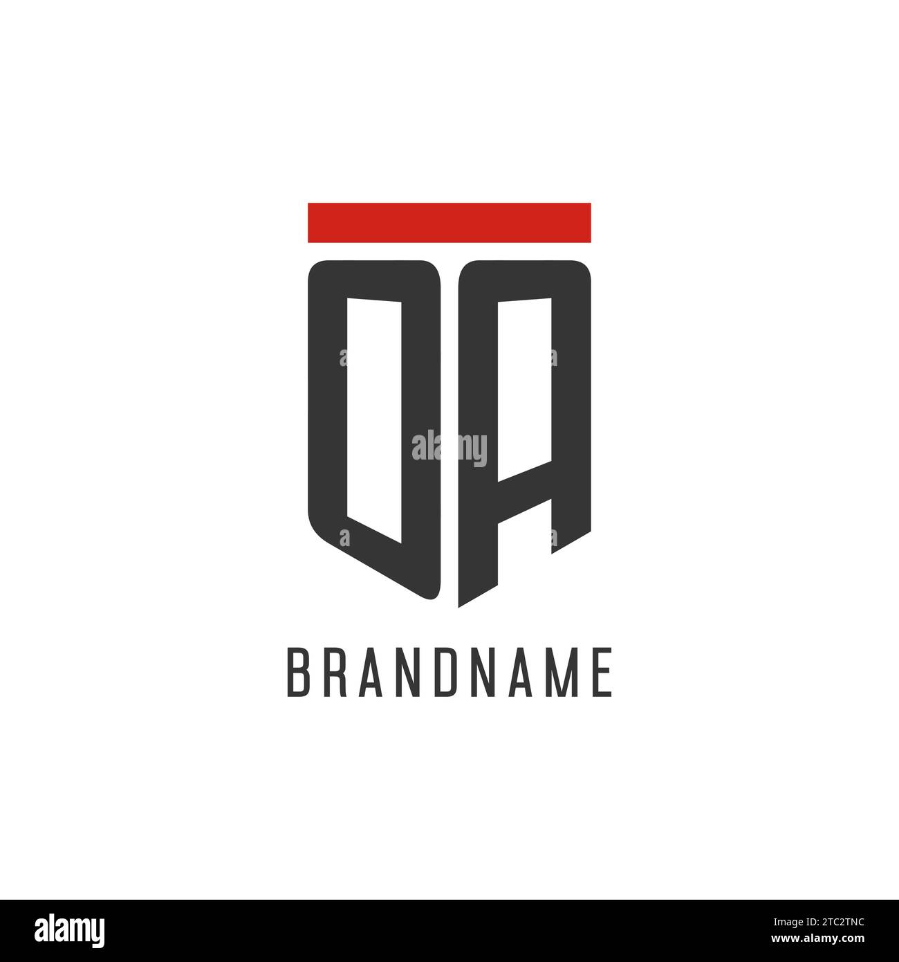 OA initial esport logo with simple shield design style vector graphic
