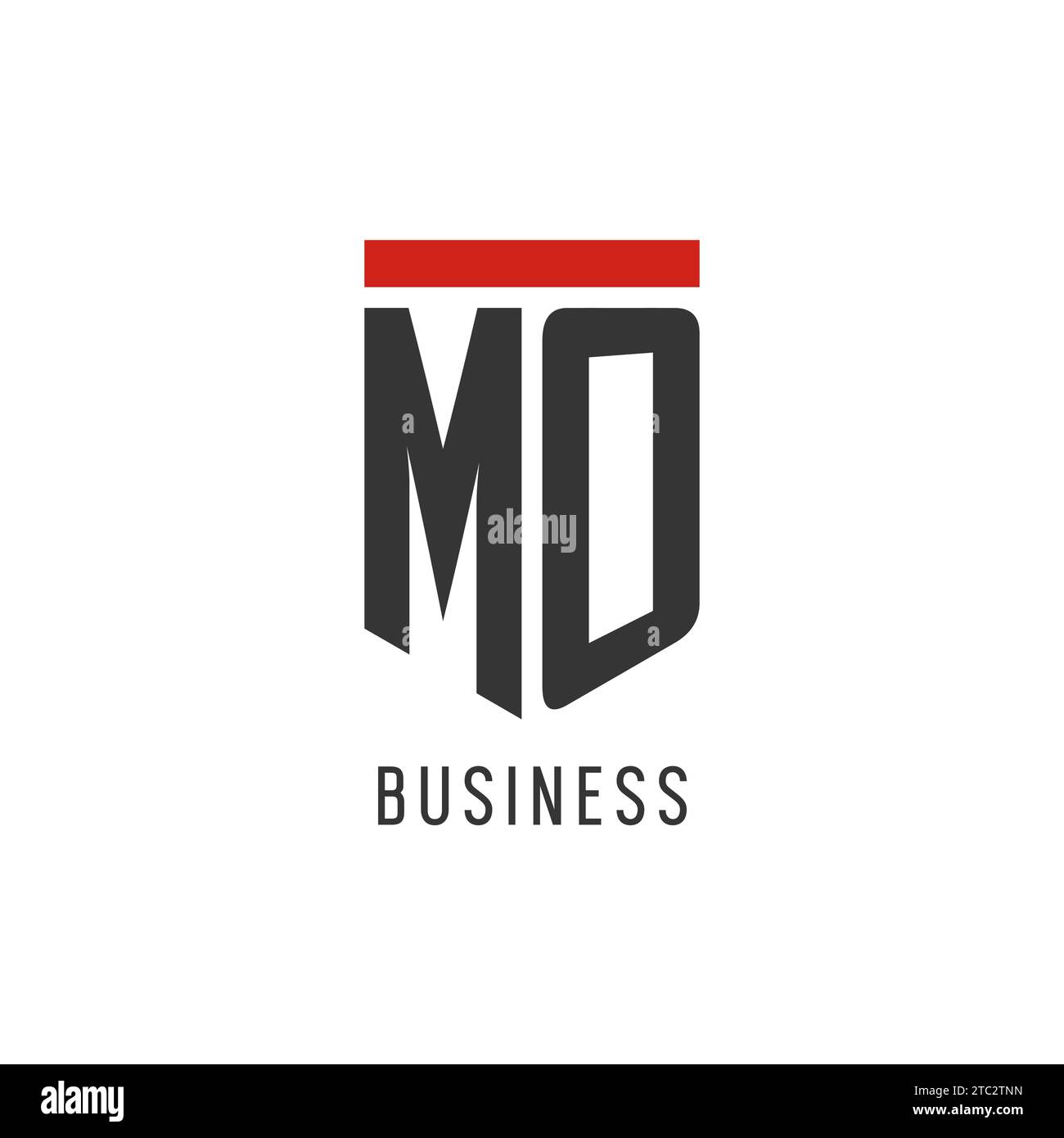 MO initial esport logo with simple shield design style vector graphic Stock Vector