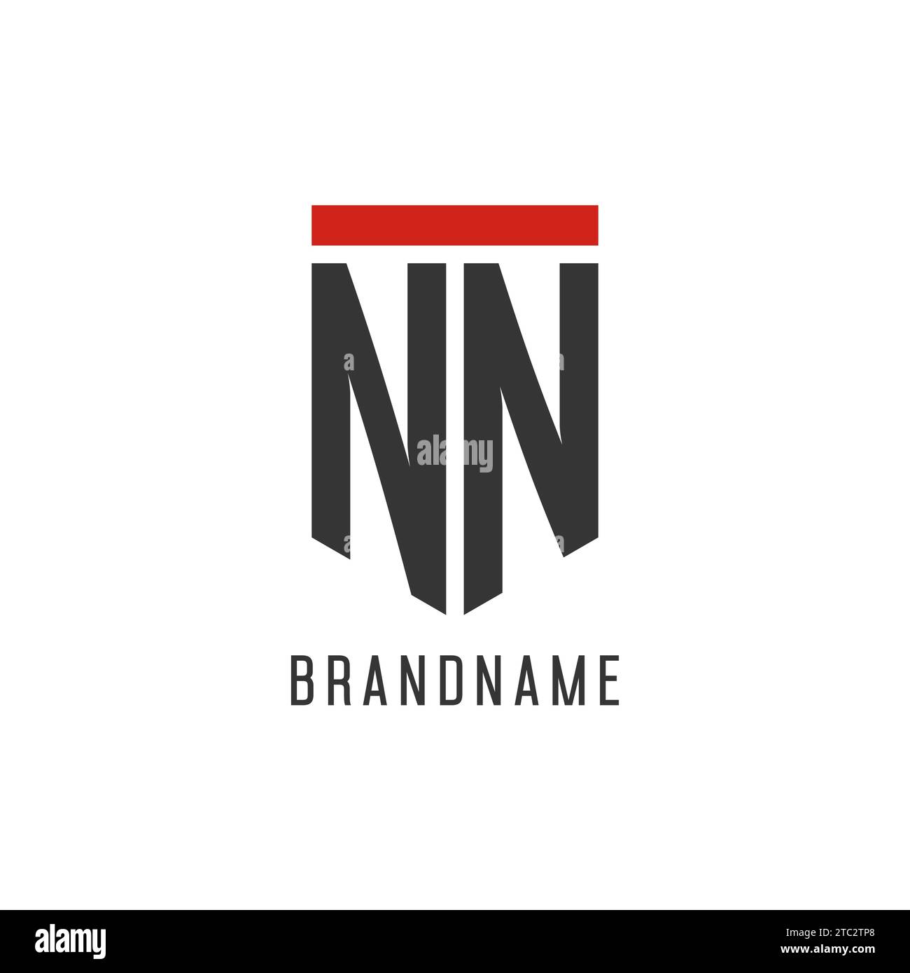 NN initial esport logo with simple shield design style vector graphic Stock Vector
