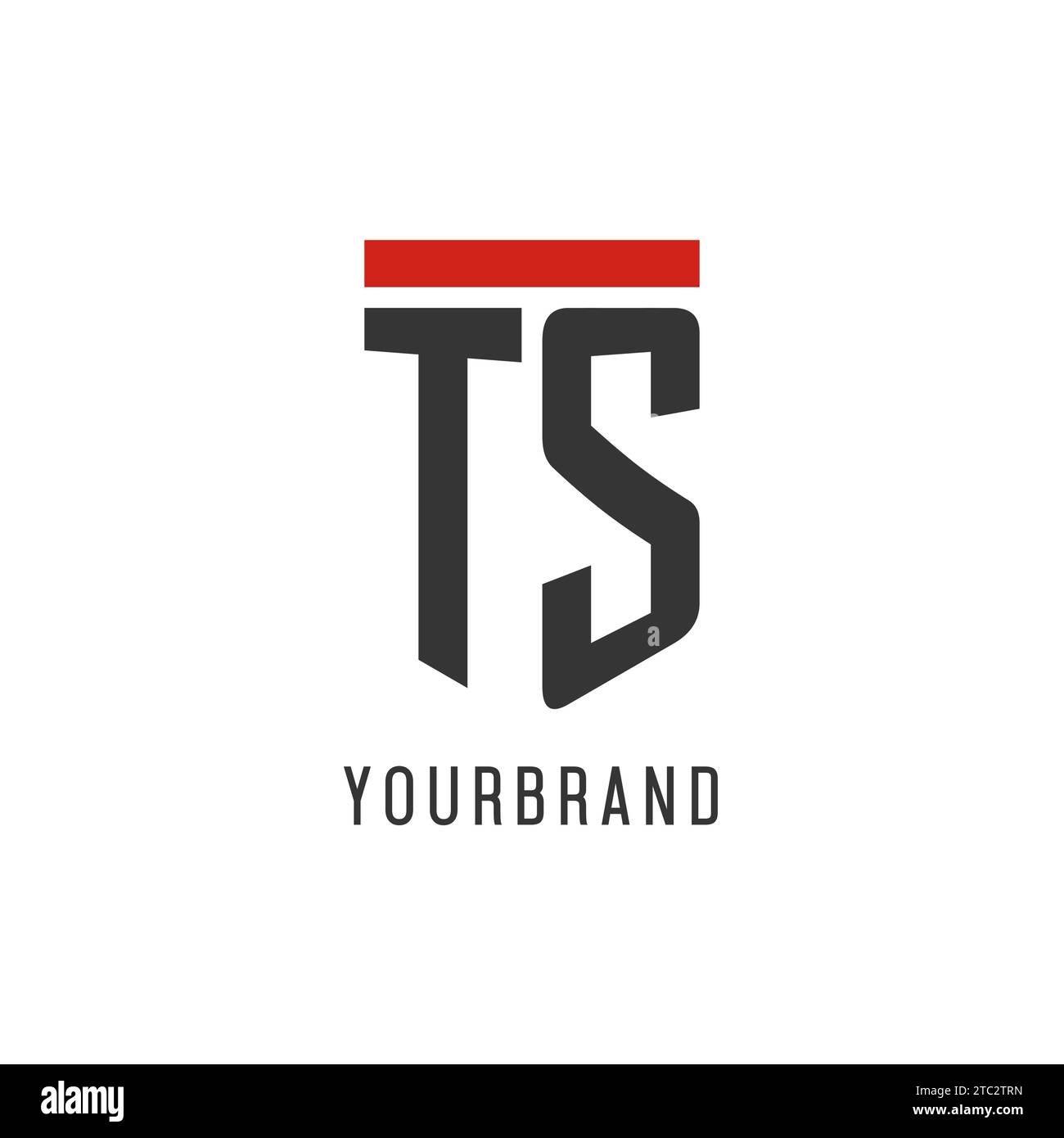 TS initial esport logo with simple shield design style vector graphic Stock Vector