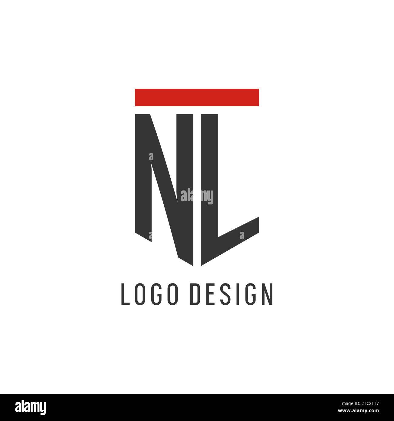 NL initial esport logo with simple shield design style vector graphic Stock Vector
