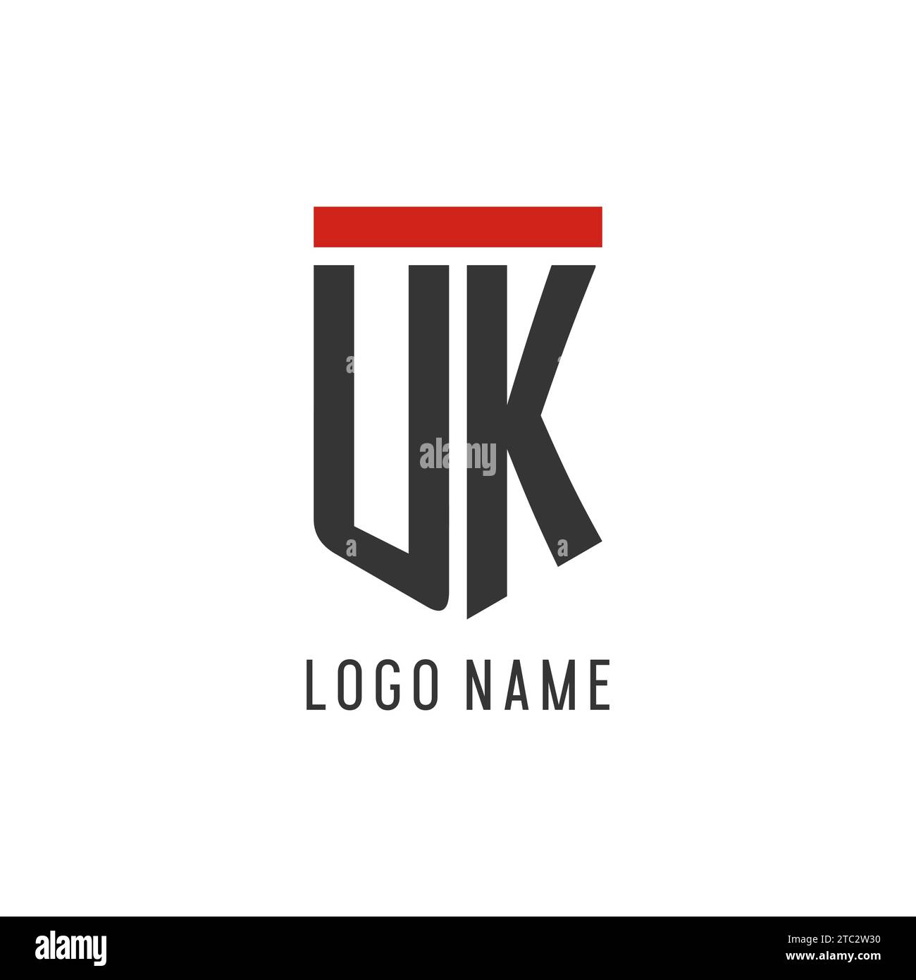 UK initial esport logo with simple shield design style vector graphic Stock Vector