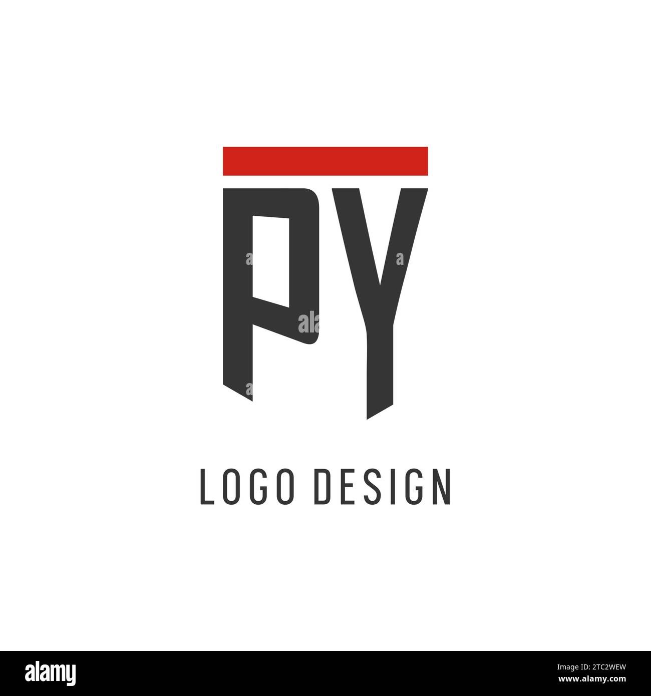 PY initial esport logo with simple shield design style vector graphic Stock Vector