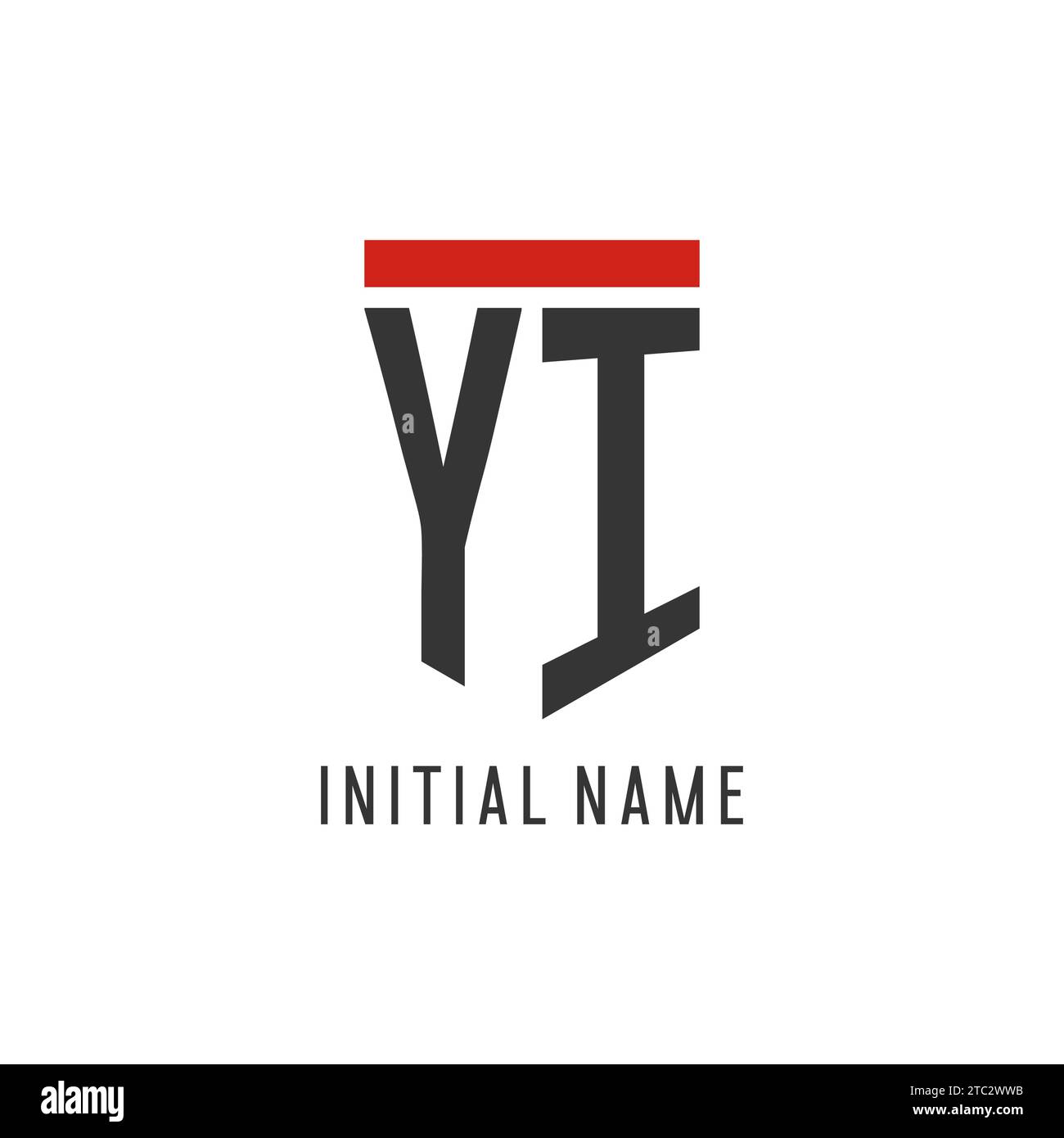 YI initial esport logo with simple shield design style vector graphic ...