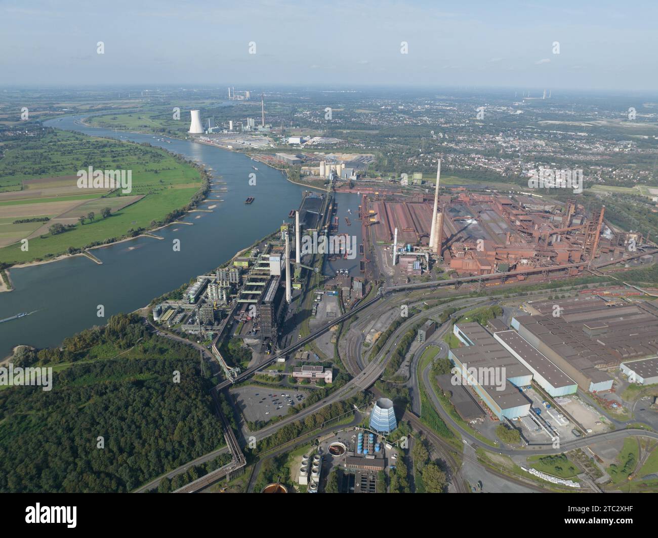 Steel making industry in Germany. large blast furnaces. Stock Photo