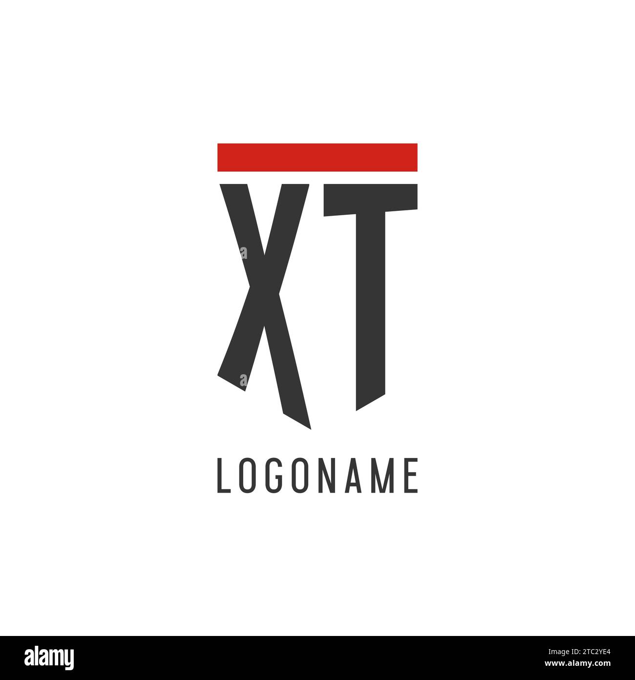 XT initial esport logo with simple shield design style vector graphic Stock Vector