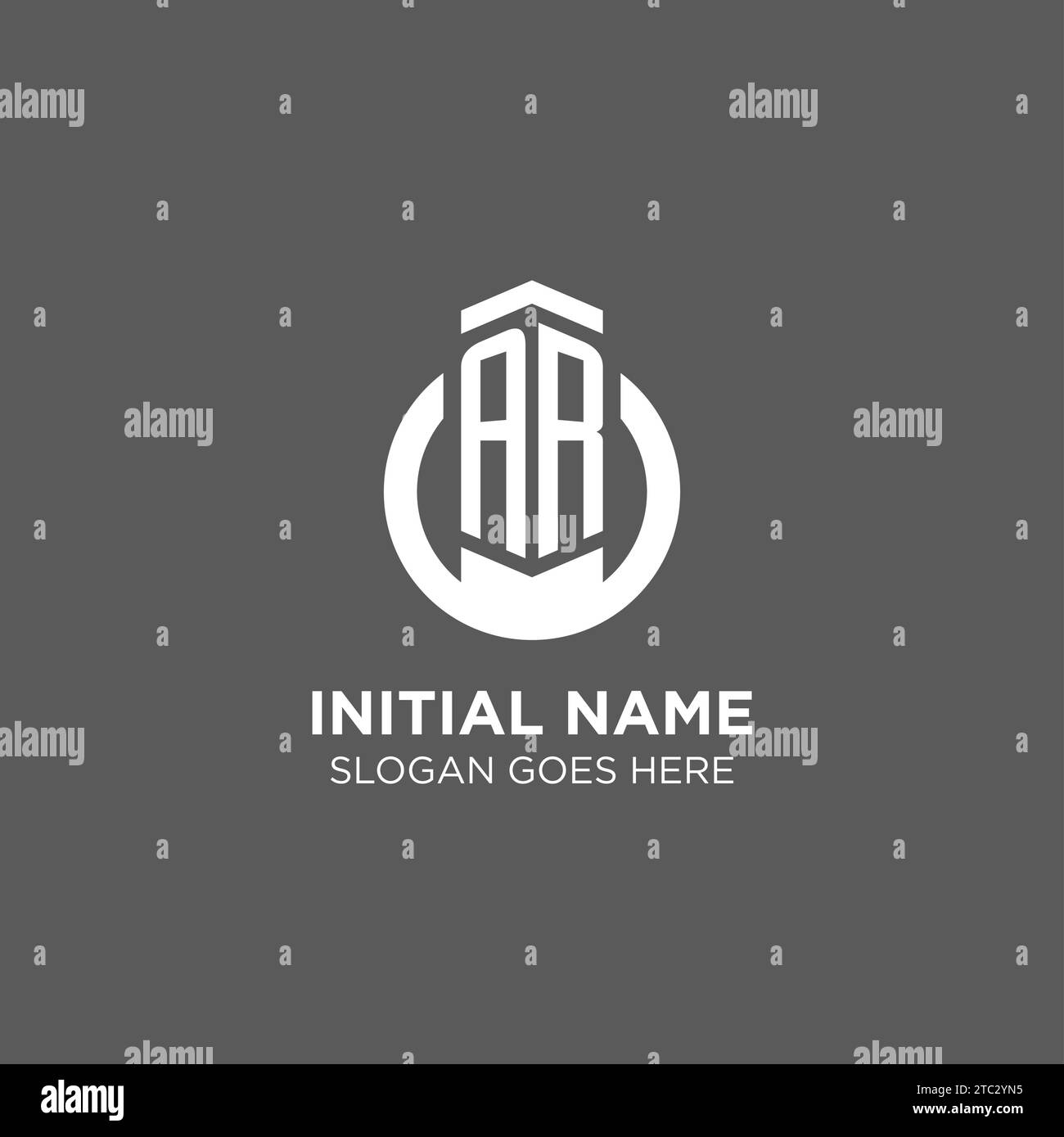 Initial AR circle round line logo, abstract company logo design ideas vector graphic Stock Vector