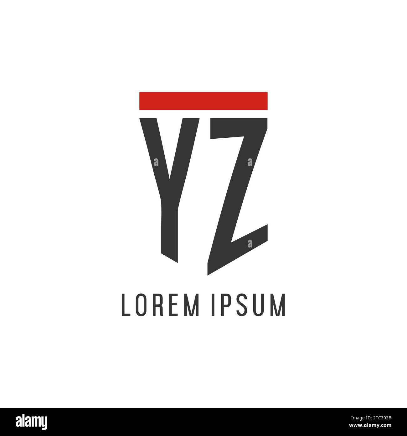 YZ initial esport logo with simple shield design style vector graphic