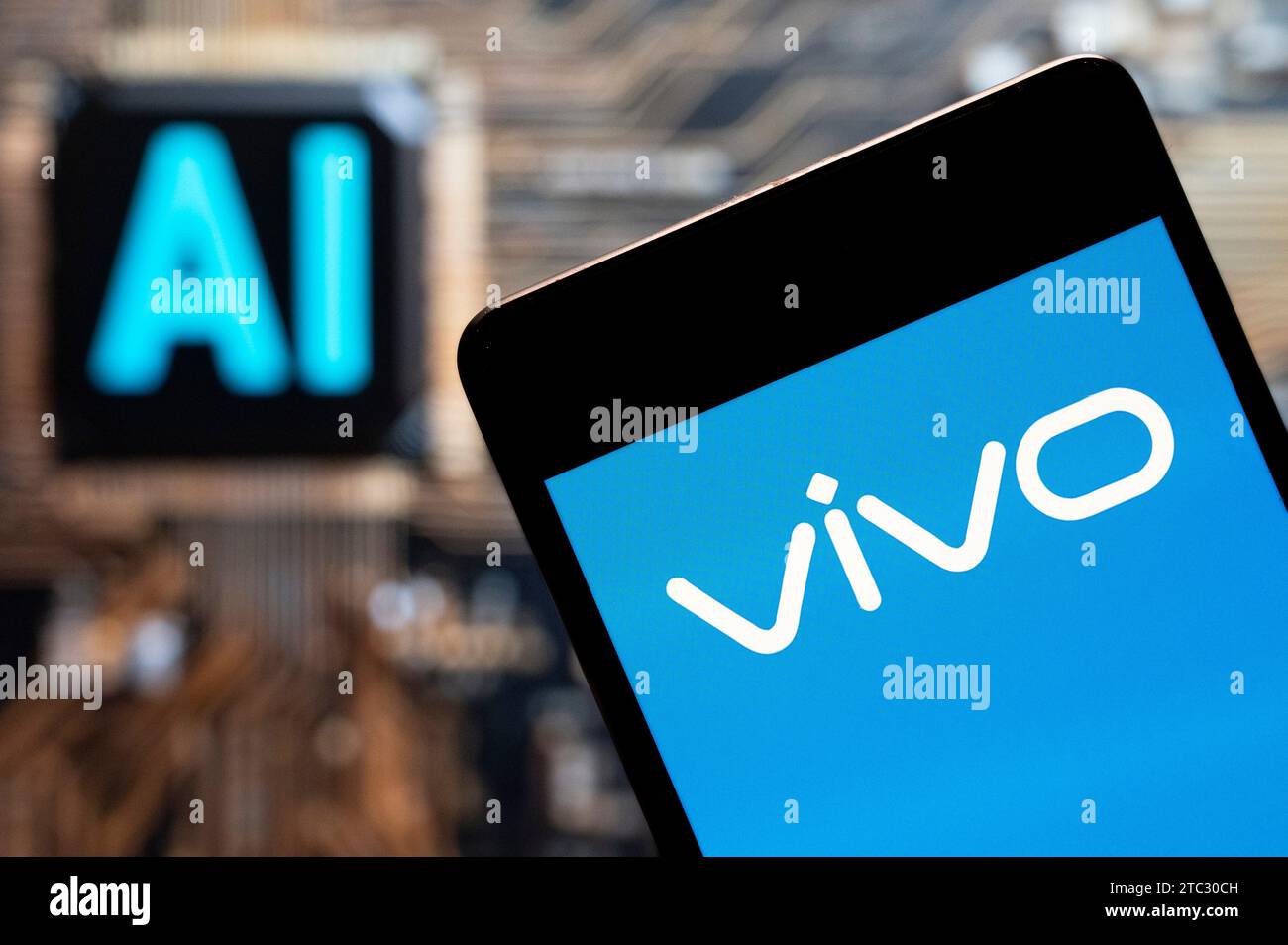 In this photo illustration, the Chinese technology company owned by BBK