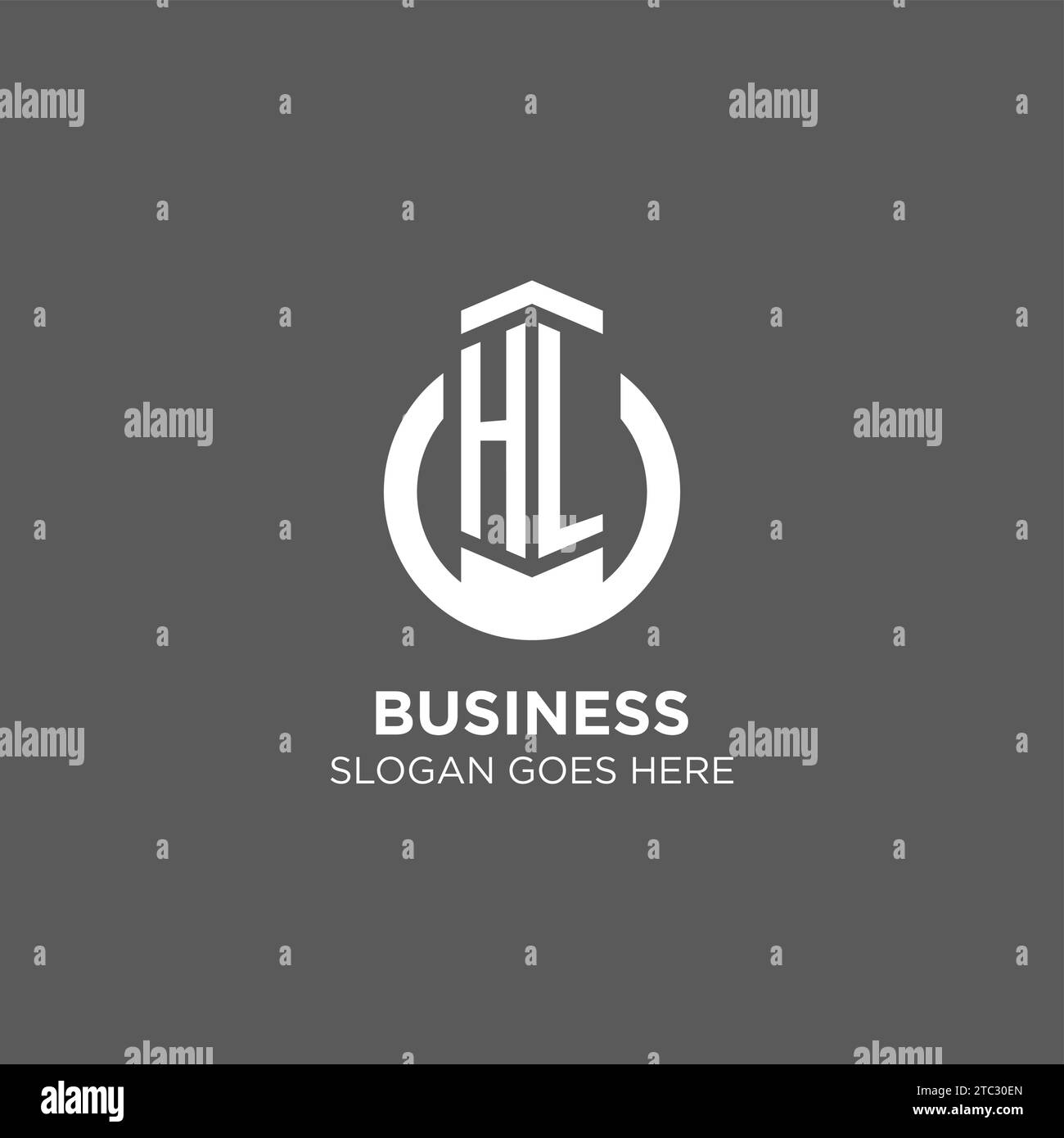 Initial HL circle round line logo, abstract company logo design ideas vector graphic Stock Vector