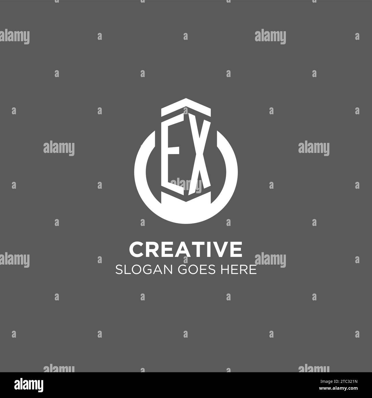 Initial EX circle round line logo, abstract company logo design ideas ...