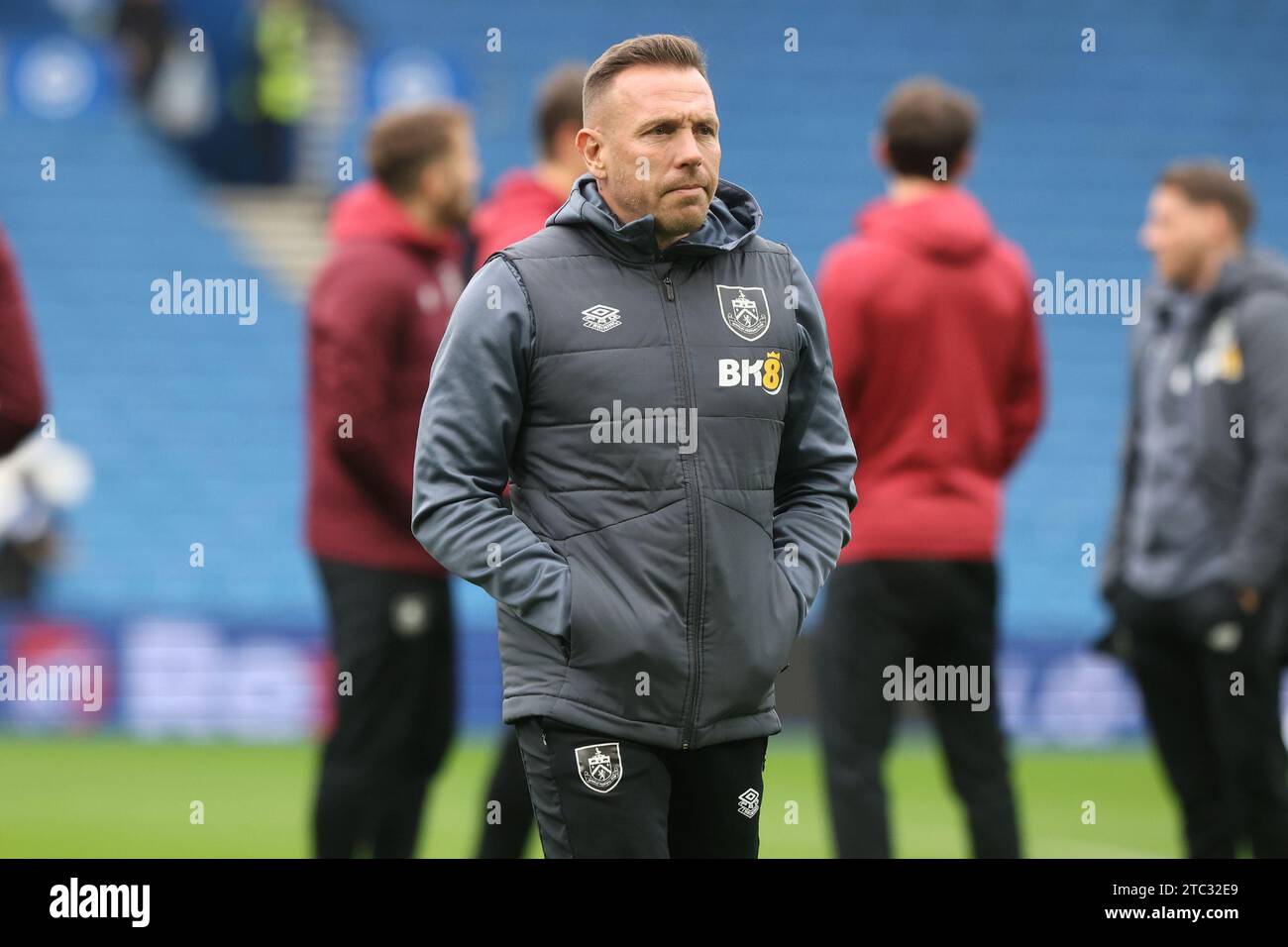 Craig Bellamy, assistant manager of Burnley FC at the AMEX stadium in ...