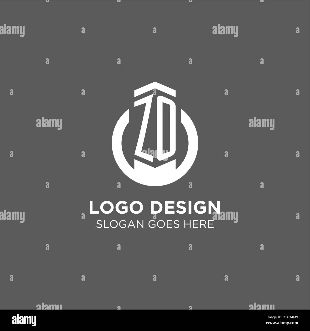 Initial ZO circle round line logo, abstract company logo design ideas ...