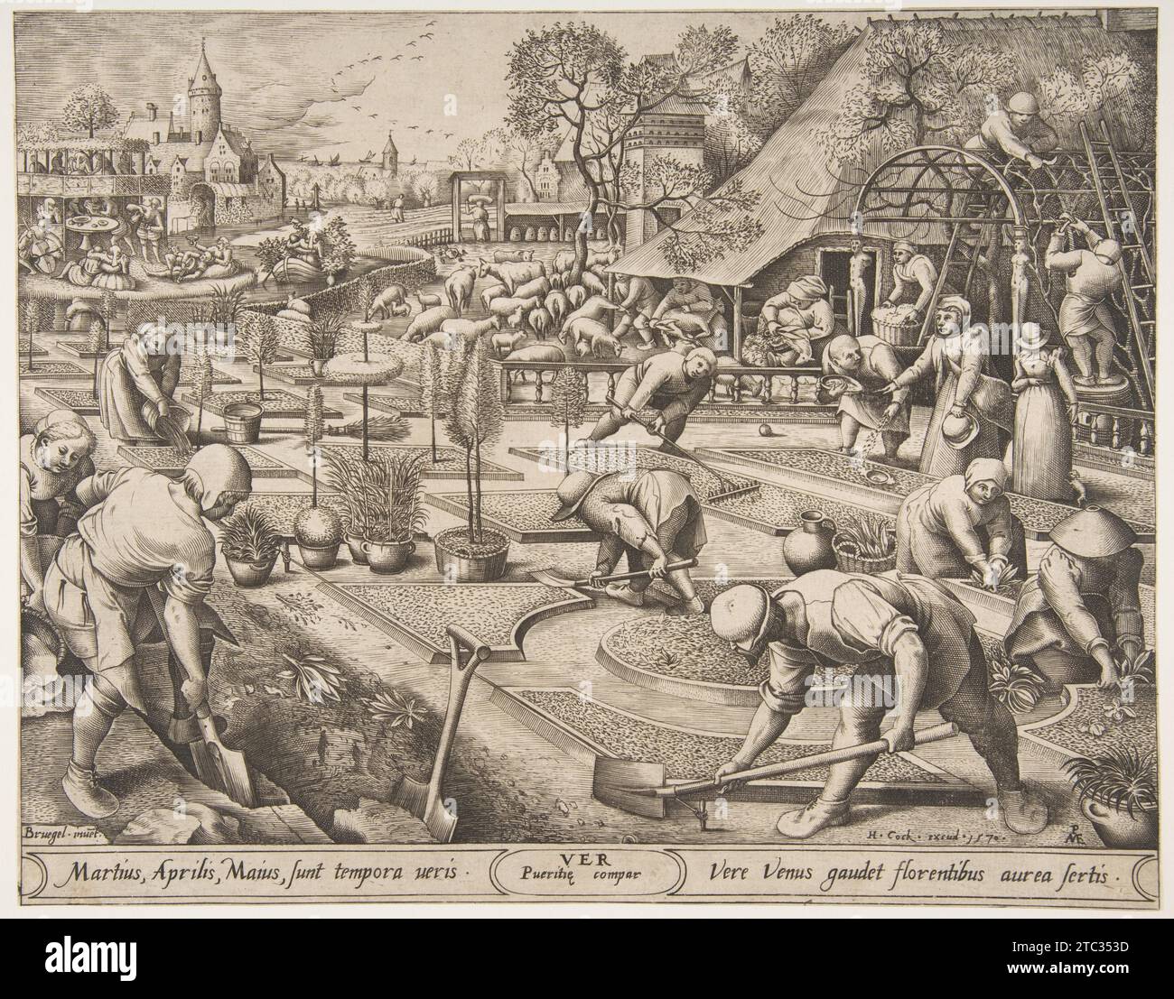 Spring (Ver) from The Seasons 1926 by Pieter van der Heyden Stock Photo ...