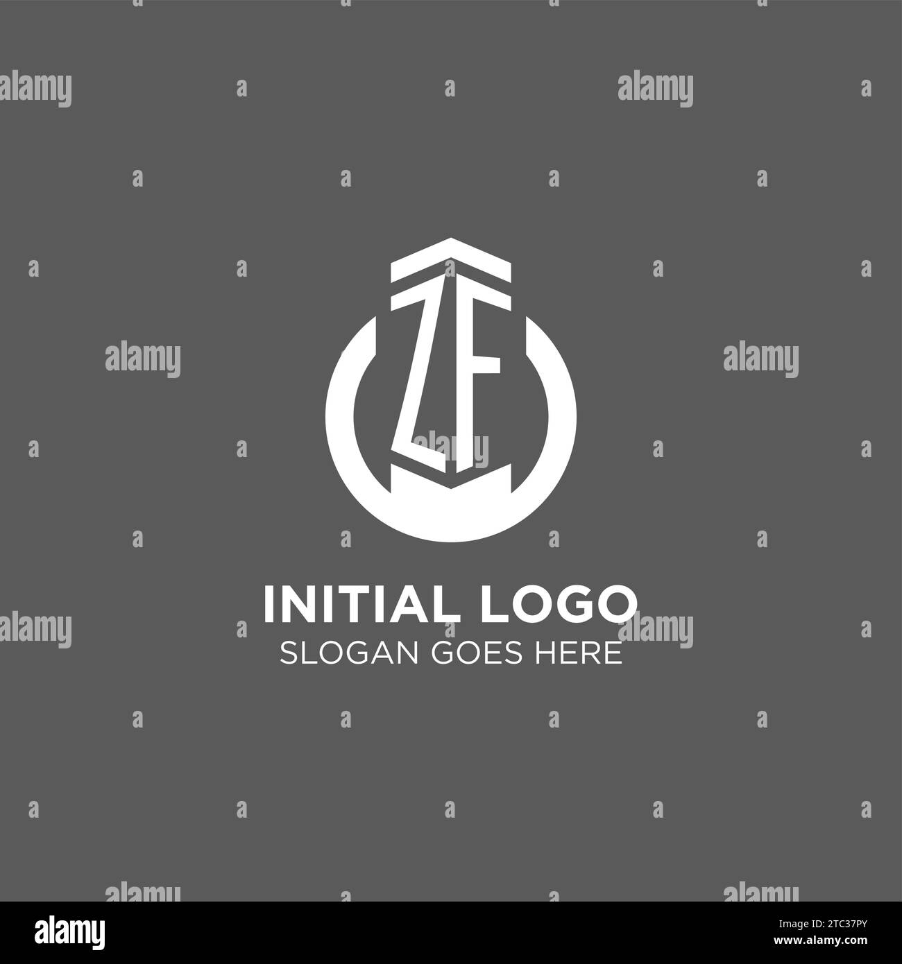 Initial ZF circle round line logo, abstract company logo design ideas vector graphic Stock Vector