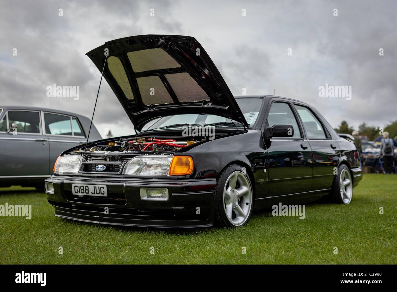 1989  Ford Sierra Sapphire RS Cosworth, on display at the Race Day Airshow held at Shuttleworth on the 2nd October 2023. Stock Photo
