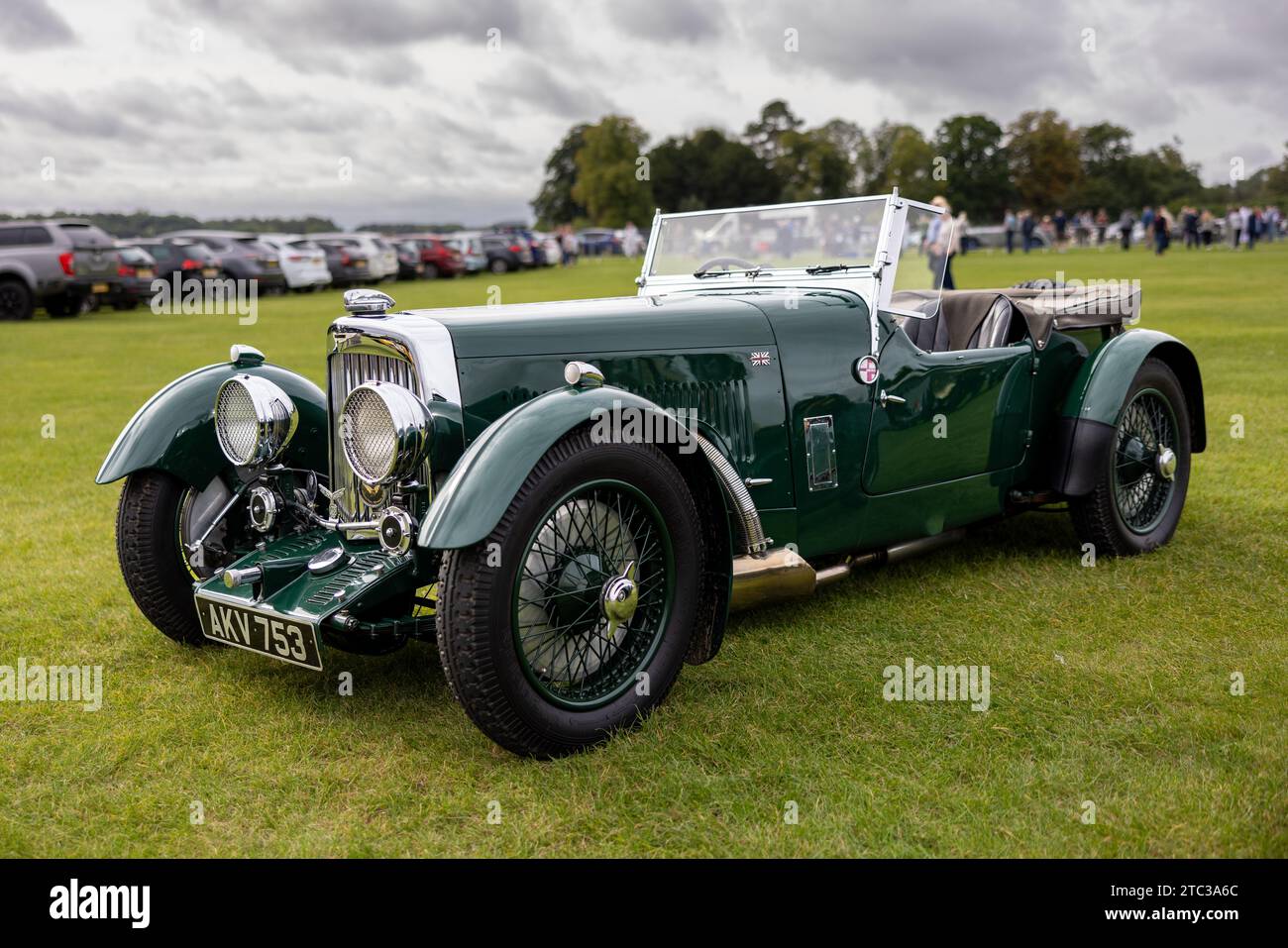 1935 Aston Martin ‘AKV 753’ on display at the Race Day Airshow held at Shuttleworth on the 2nd October 2023. Stock Photo