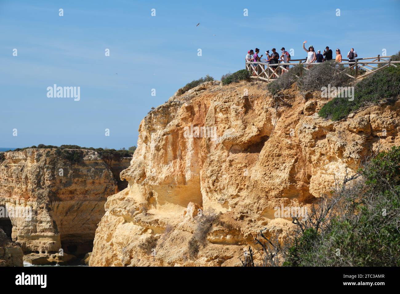 Cliffs & coastline walks East of Carvoeiro Algarve Portugal Stock Photo