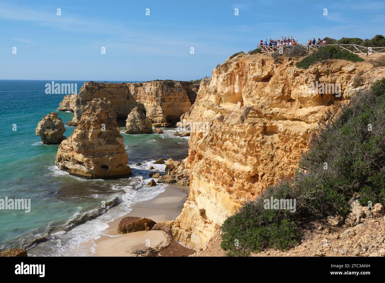 Cliffs & coastline walks East of Carvoeiro Algarve Portugal Stock Photo