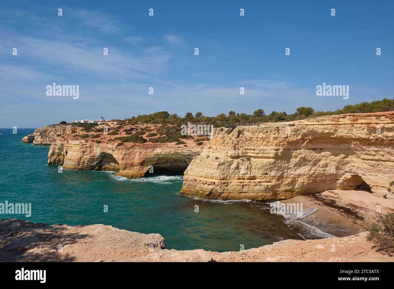 Cliffs & coastline walks East of Carvoeiro Algarve Portugal Stock Photo