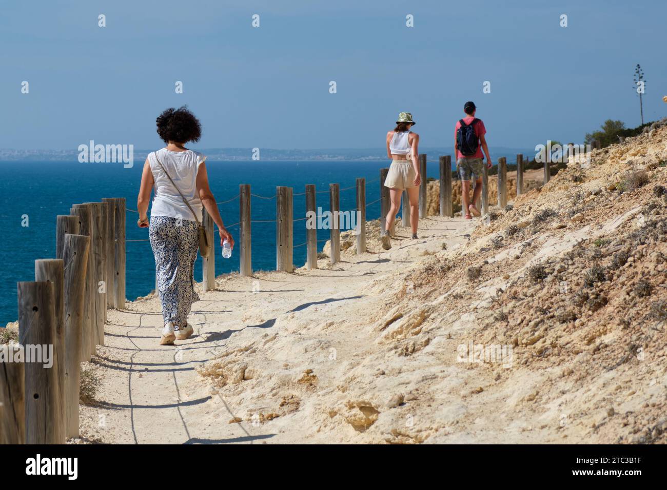 Cliffs & coastline walks East of Carvoeiro Algarve Portugal Stock Photo