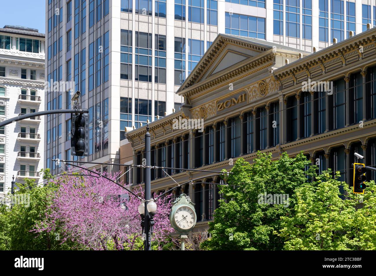 ZCMI historic building facade in Salt Lake City, Utah, United States Stock Photo