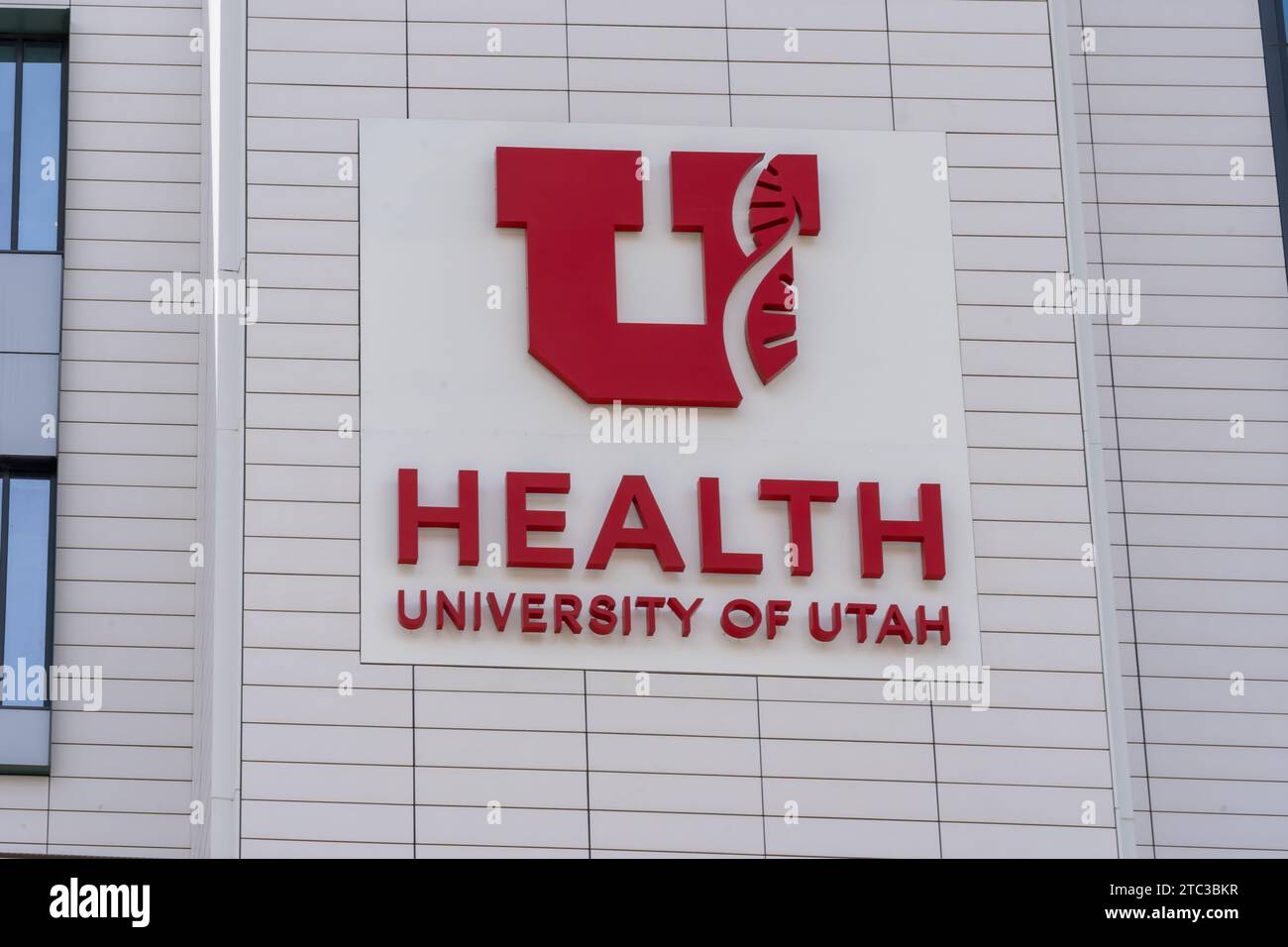 University of Utah Health sign on the building at University of Utah ...