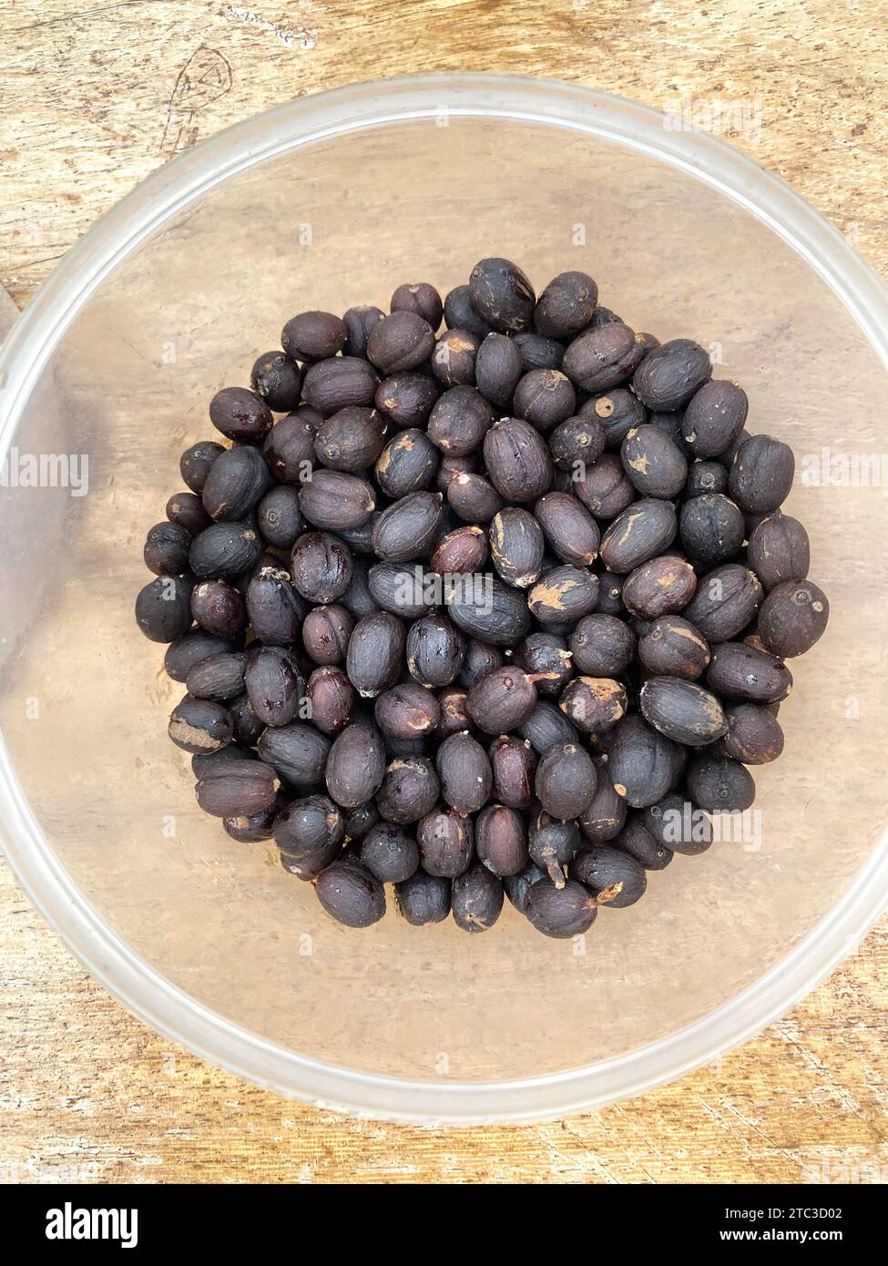 Bowl or Dried Arabica Coffee Berries Stock Photo