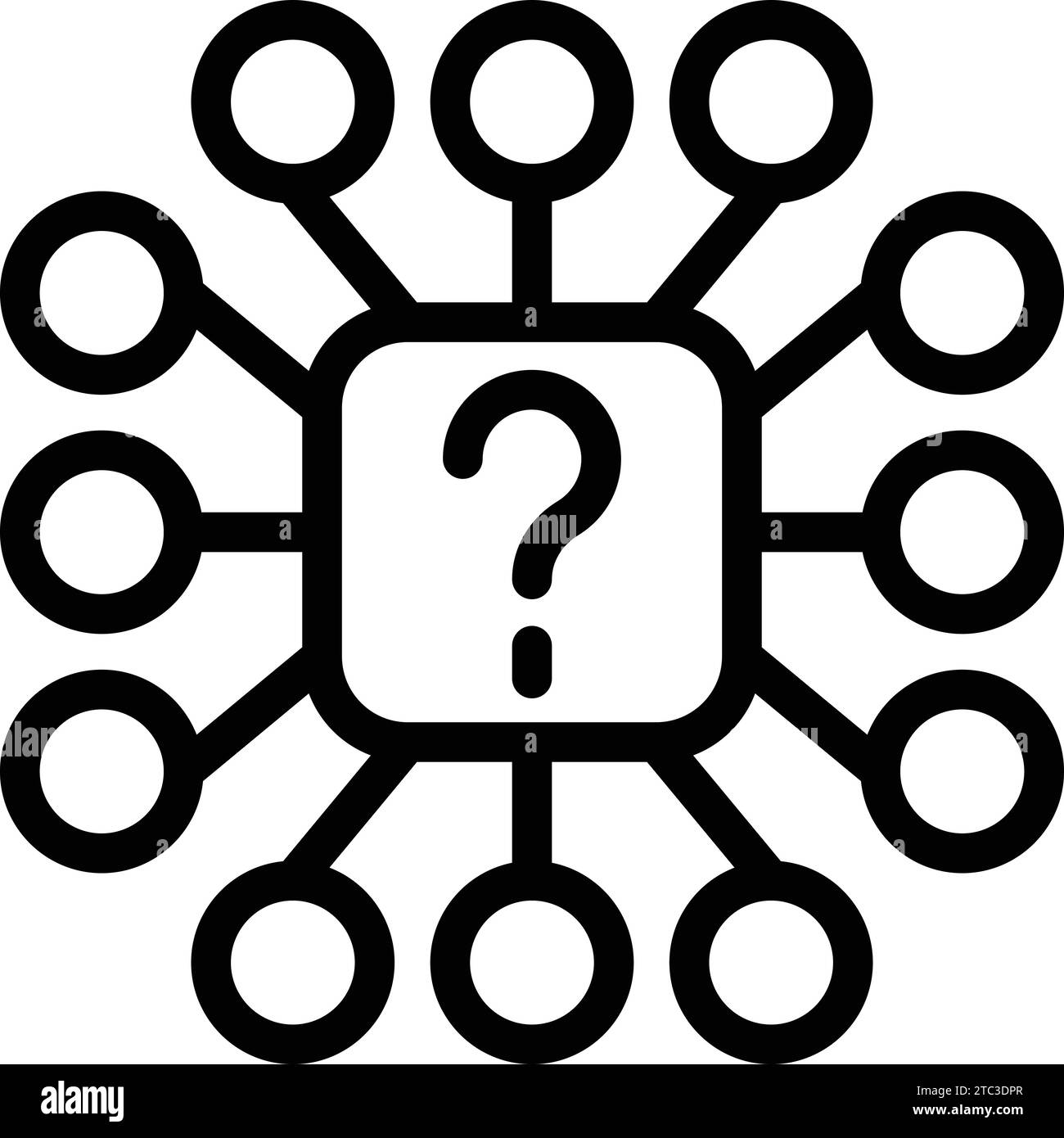 Question with multiple solving alternatives icon outline vector ...