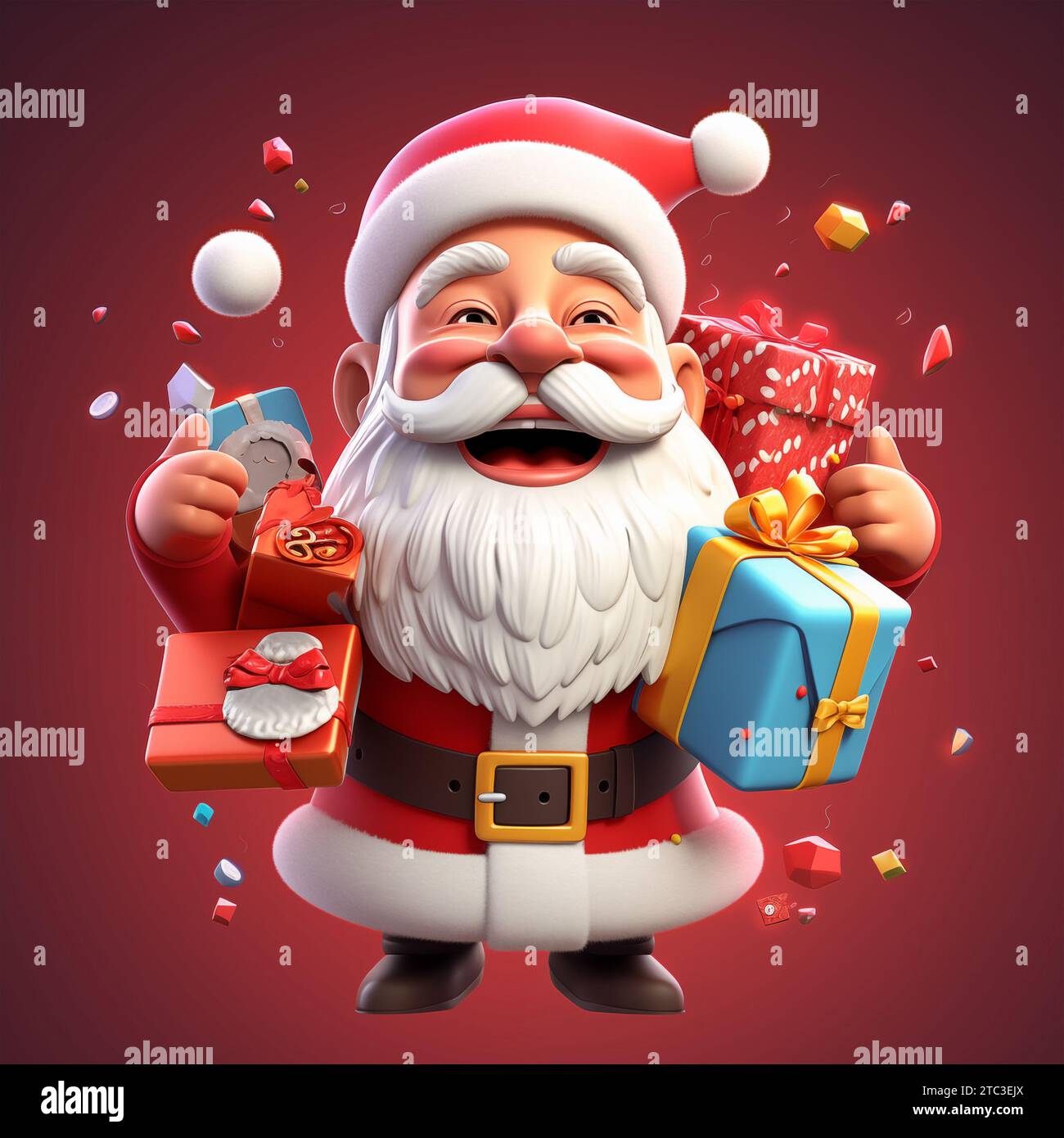 Santa, the beloved symbol of Christmas, brings joy with his rosy cheeks