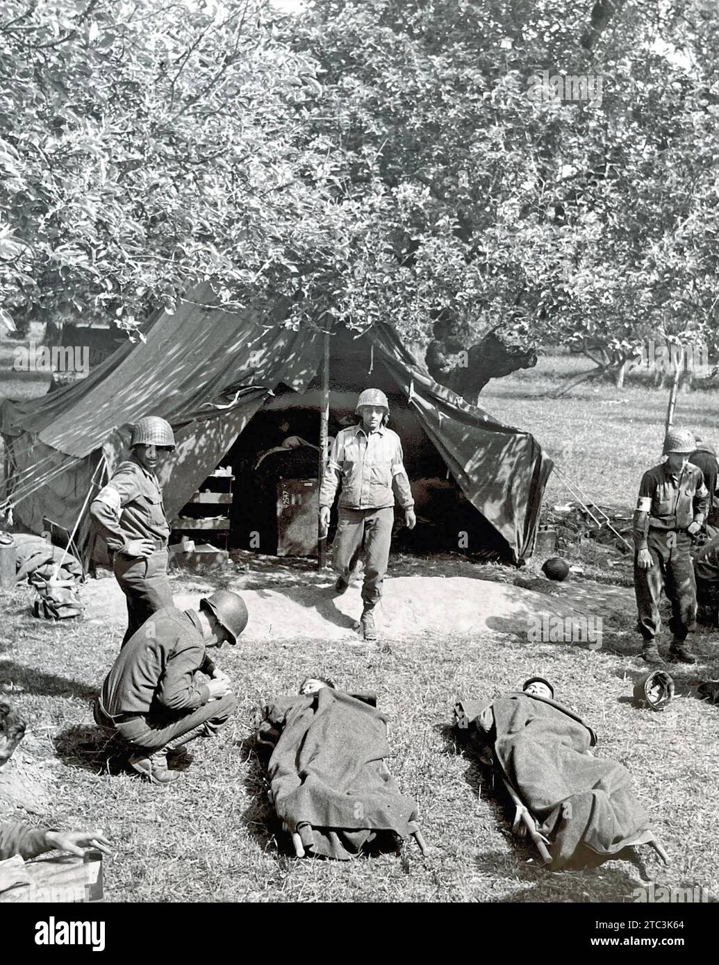 NORMANDY INVASION  American field hospital in northern France, June, 1944 Stock Photo