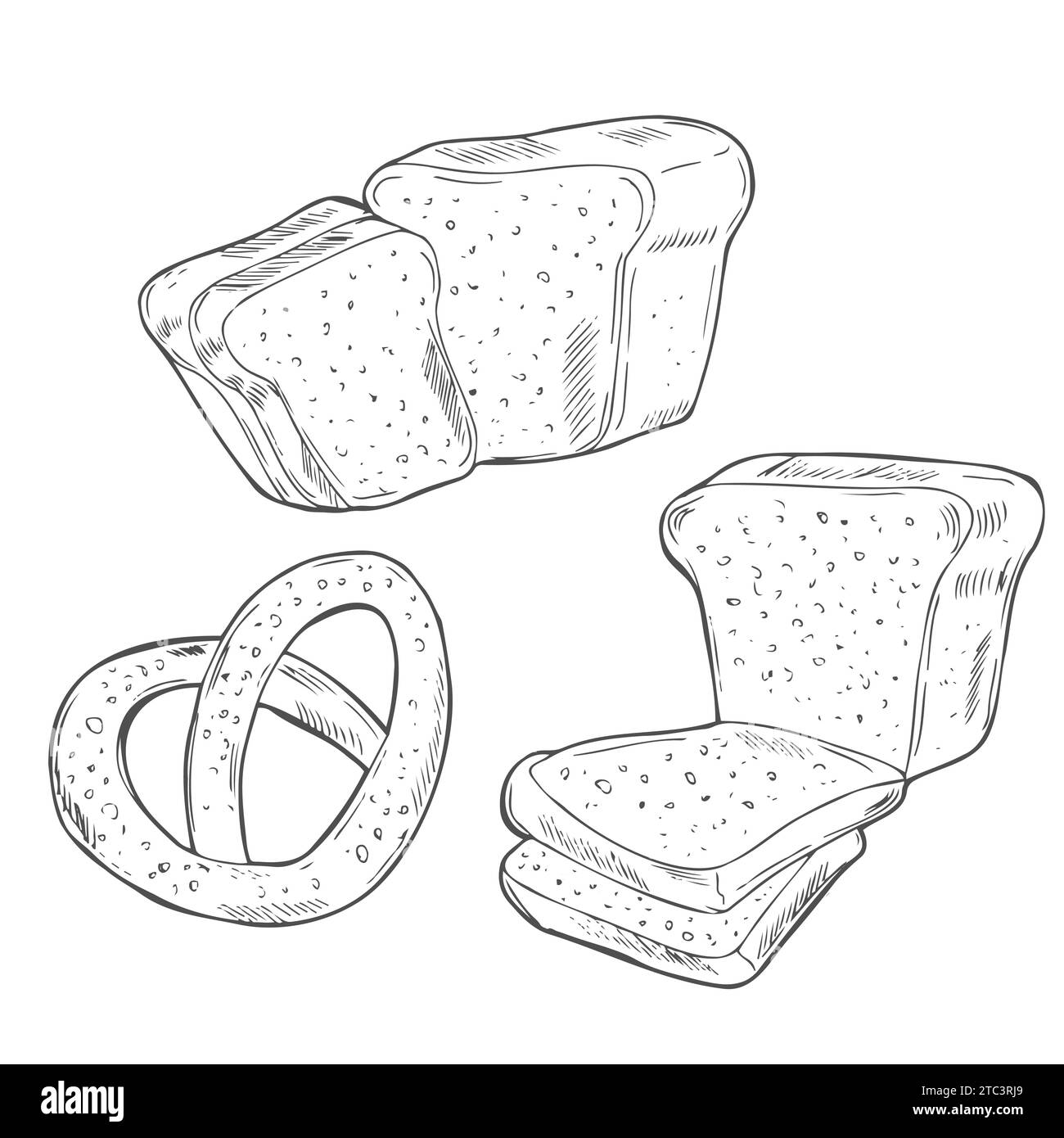 Hand drawn decorative bread bakery Stock Vector Image & Art Alamy