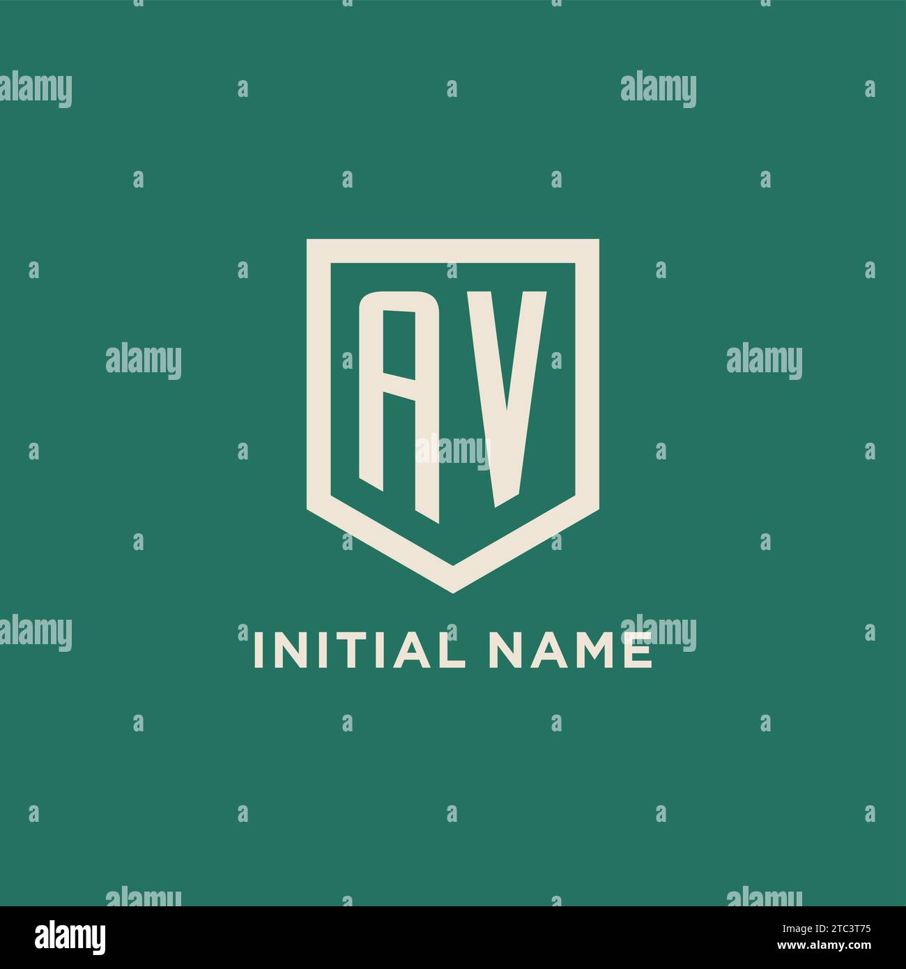 AV initial logo monogram shield geometric shape design vector graphic Stock Vector