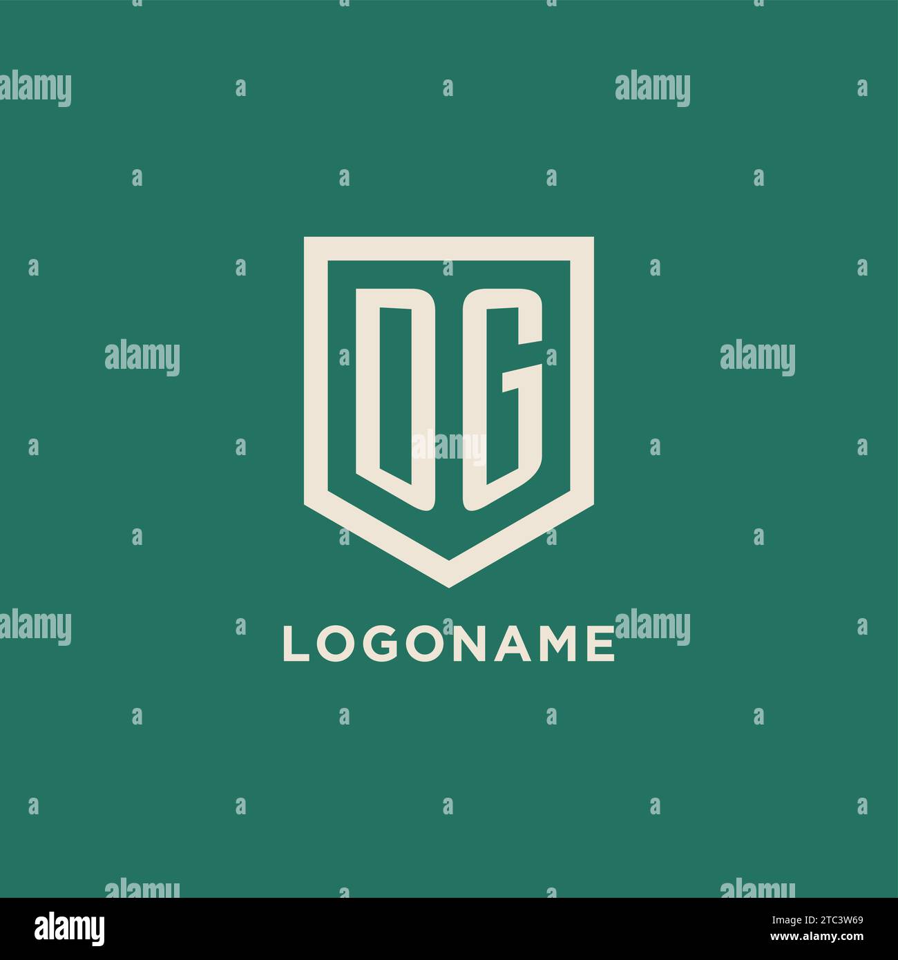 DG initial logo monogram shield geometric shape design vector graphic Stock Vector