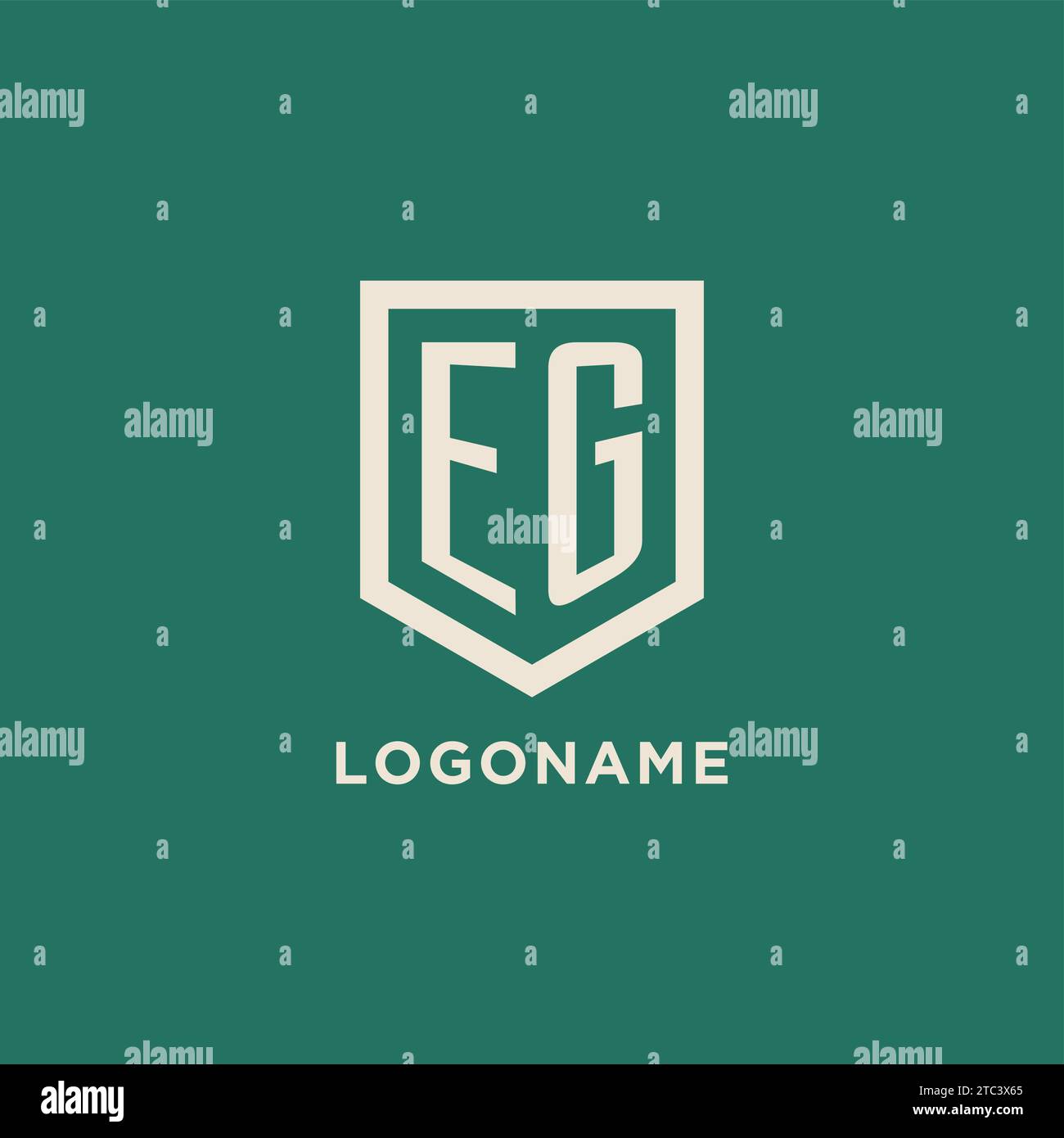 EG initial logo monogram shield geometric shape design vector graphic Stock Vector