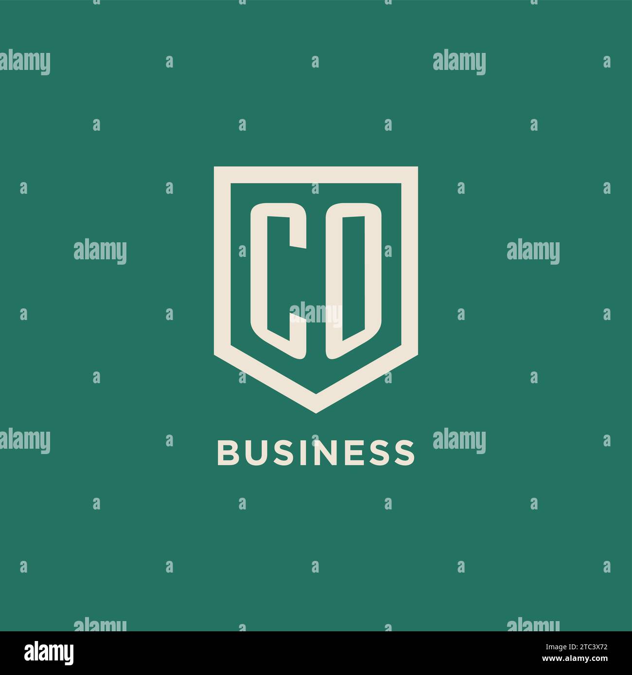 CO initial logo monogram shield geometric shape design vector graphic Stock Vector