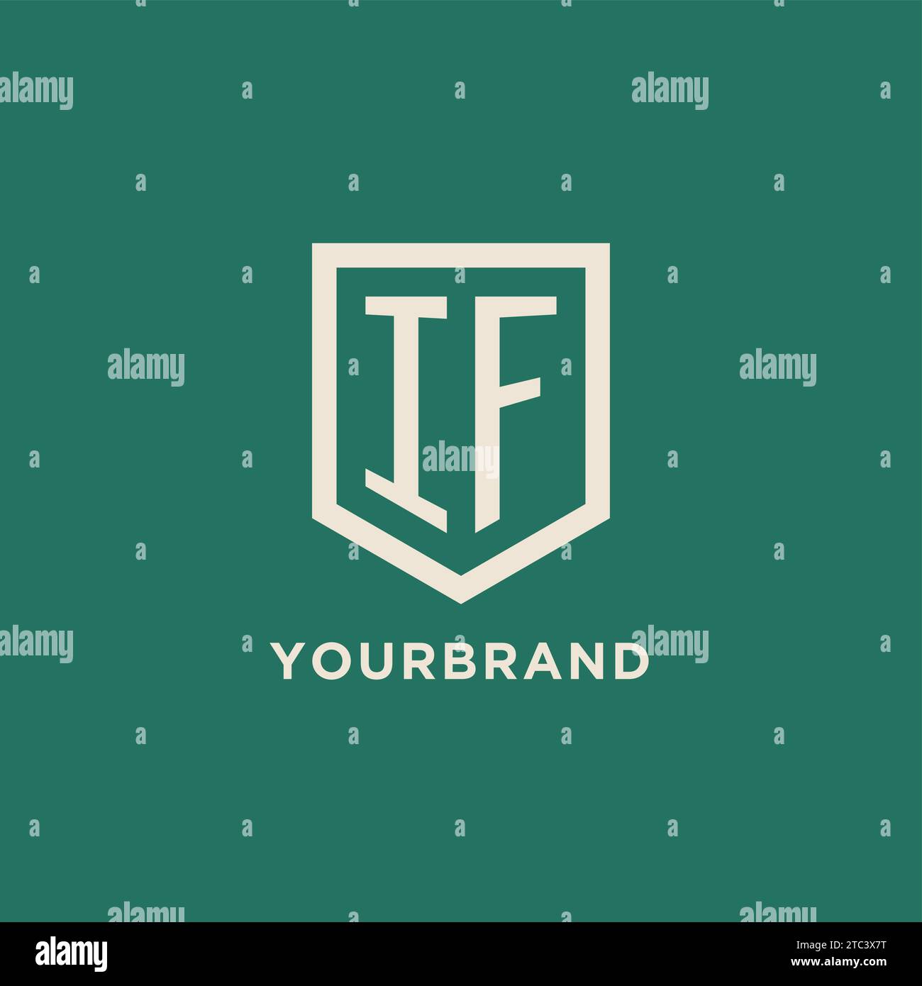 IF initial logo monogram shield geometric shape design vector graphic ...